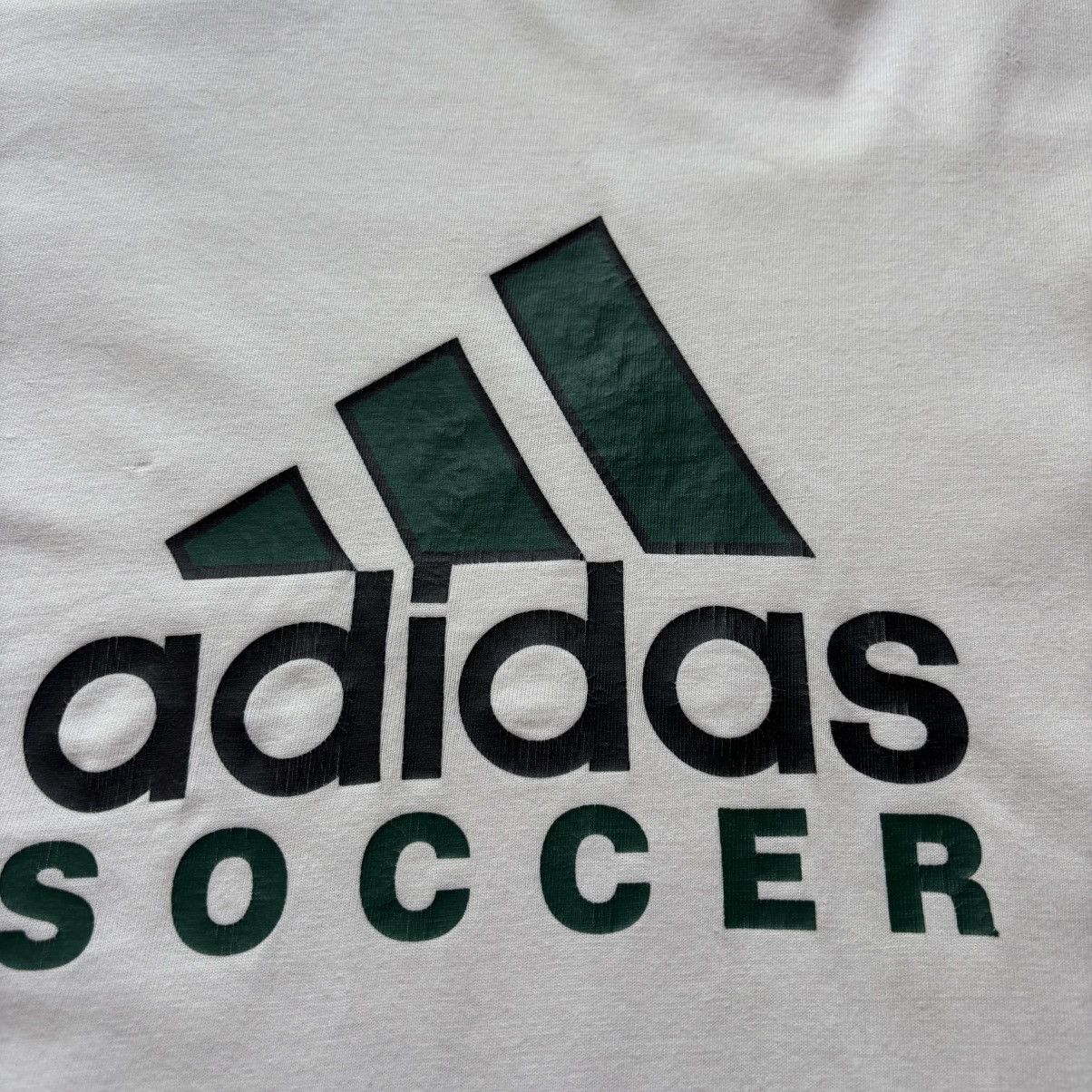 Adidas Vintage 90’s Adidas Soccer T-Shirt White Green Logo Tee Size US M / EU 48-50 / 2 - 3 Thumbnail