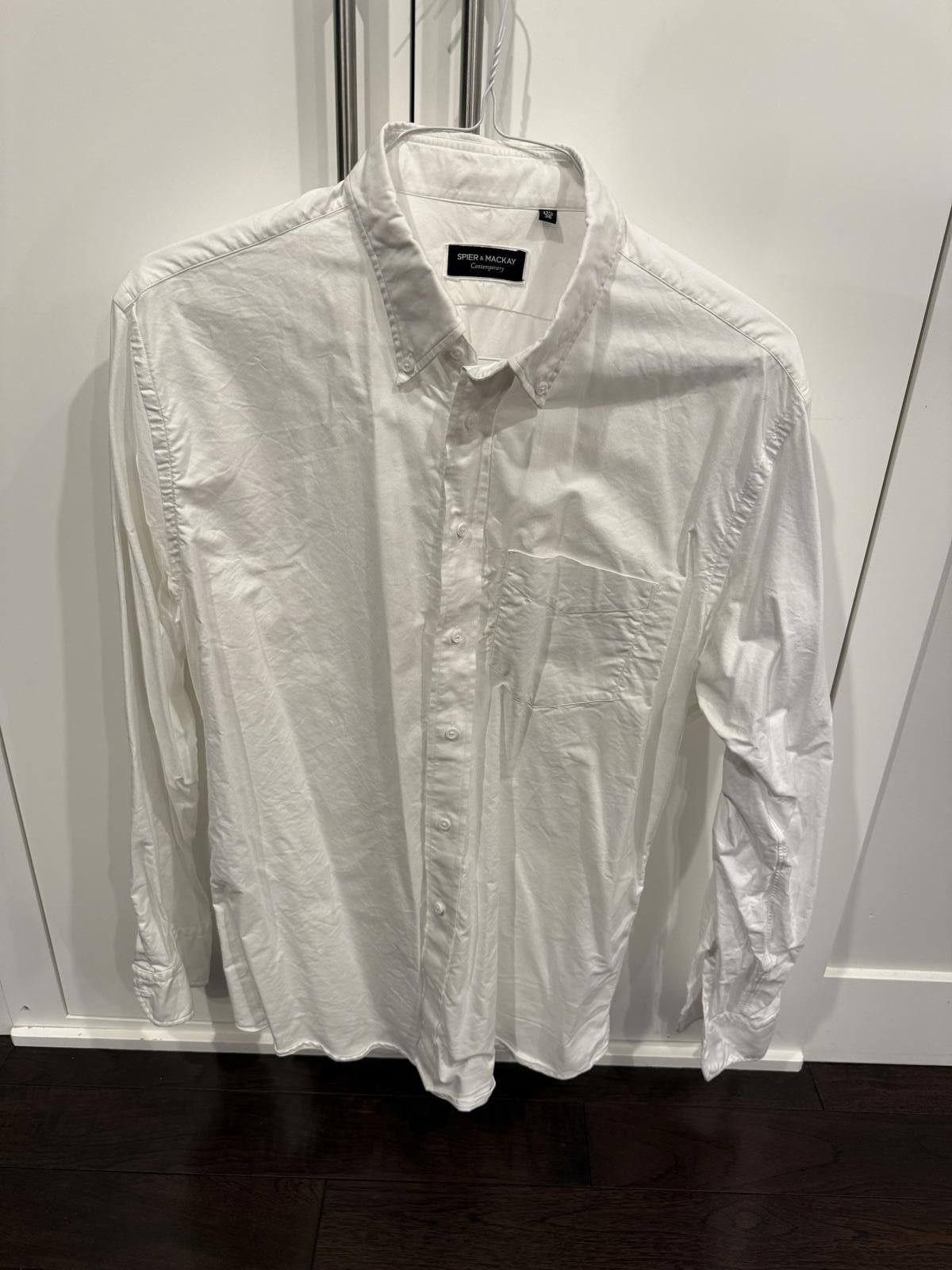 Designer Spier & Mackay Contemporary White Dress Shirt Size US XL / EU 56 / 4 - 2 Thumbnail