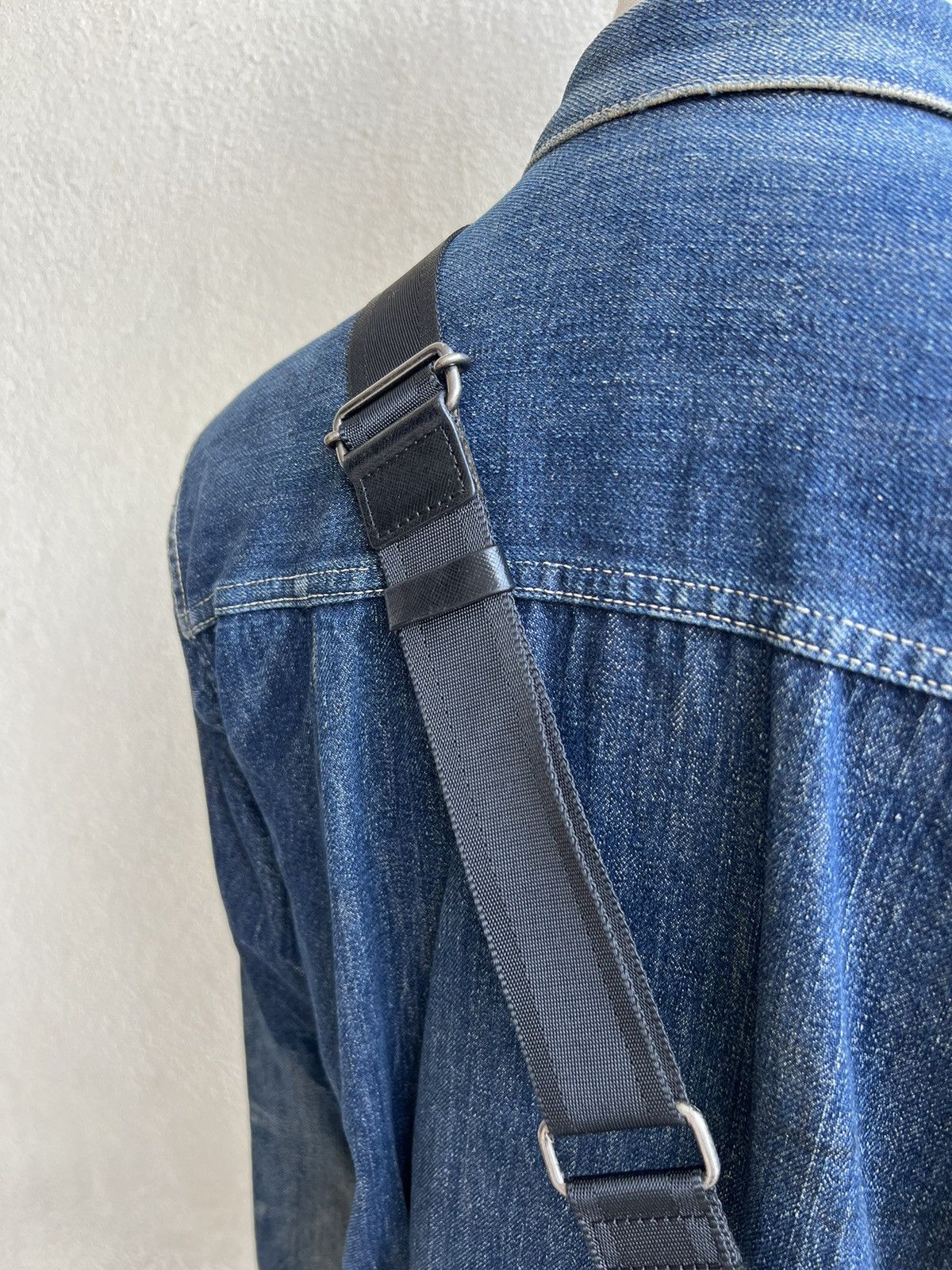Lanvin Lanvin en bleu Distressed Hybrid Leather Bag Size ONE SIZE - 24 Thumbnail