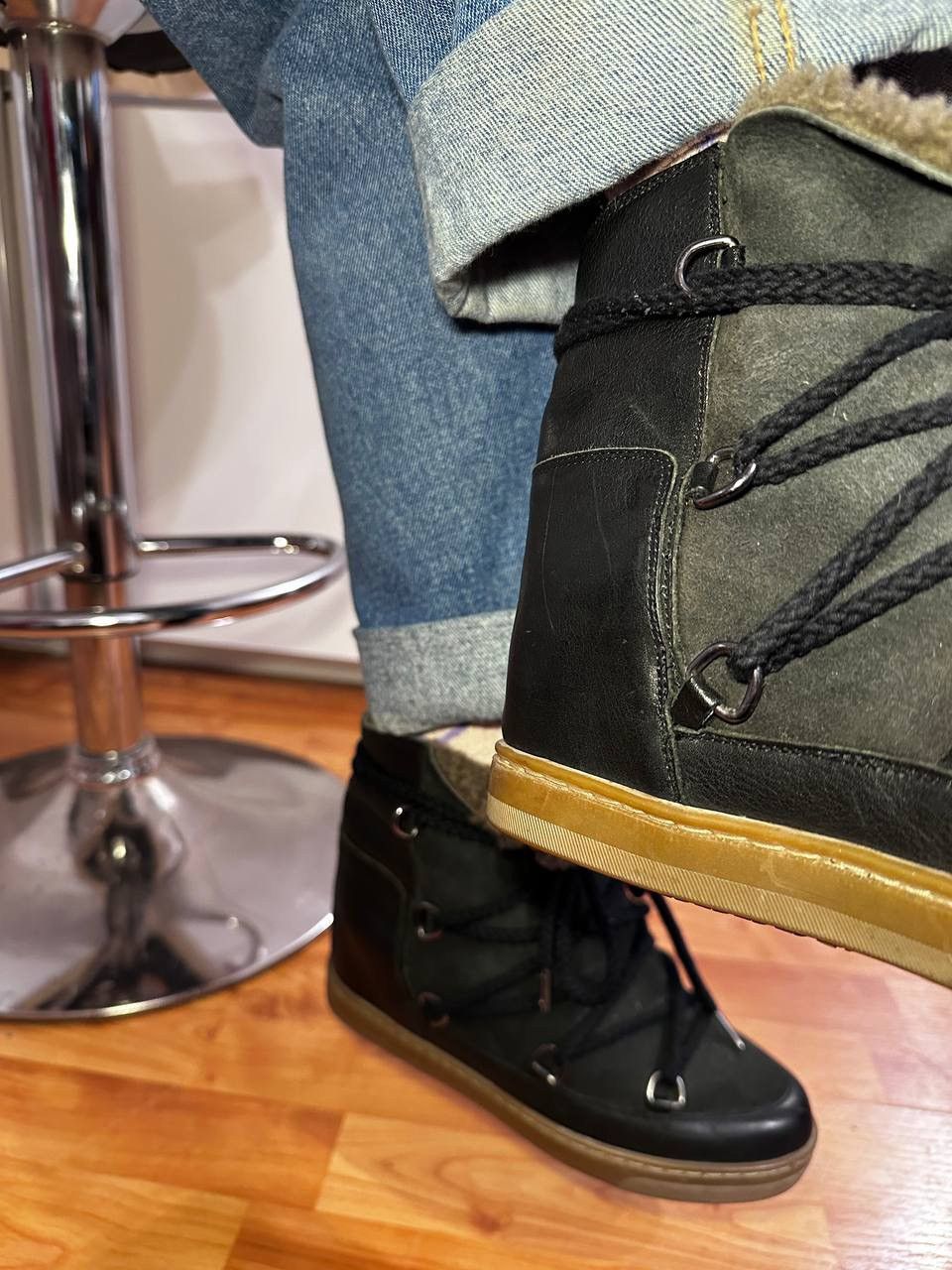 Isabel Marant Isabel Marant Nowles shearling-trimmed leather ankle boots Size US 7 / IT 37 - 5 Thumbnail
