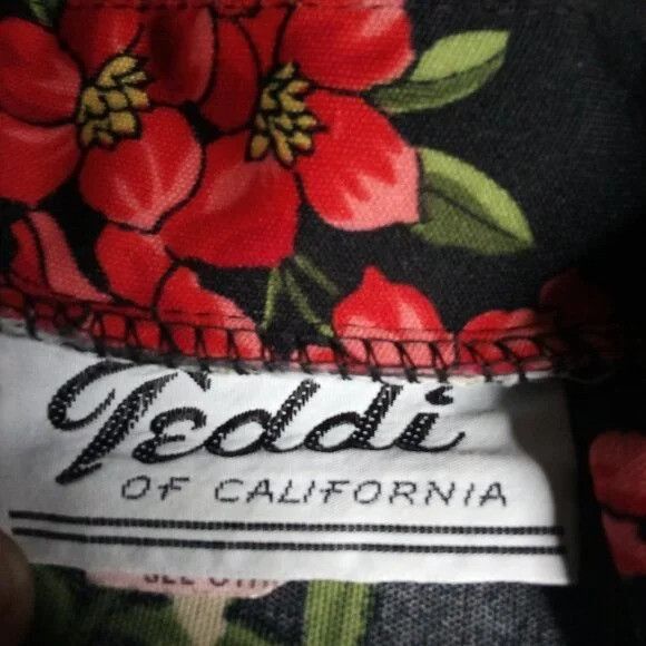 Other Vintage Teddi California Floral Polyester Disco Shirt Size XL / US 12-14 / IT 48-50 - 3 Thumbnail
