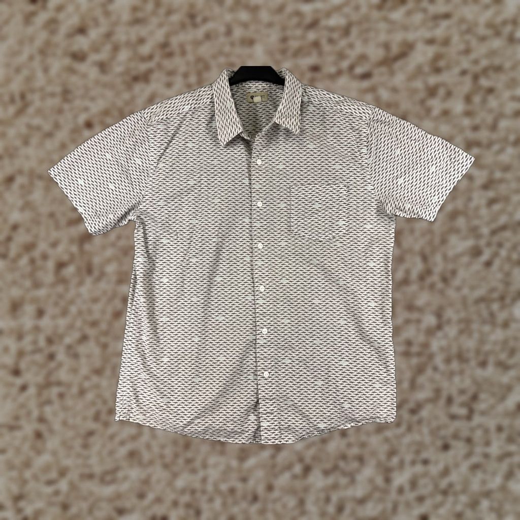 Haggar Haggar Button-Up Shirt Mens Large White Hawaiian Aloha Beach Vacation Resort 100% Cotton Short Sleeve Shirt Mens White Haggar Size US L / EU 52-54 / 3 - 1 Thumbnail
