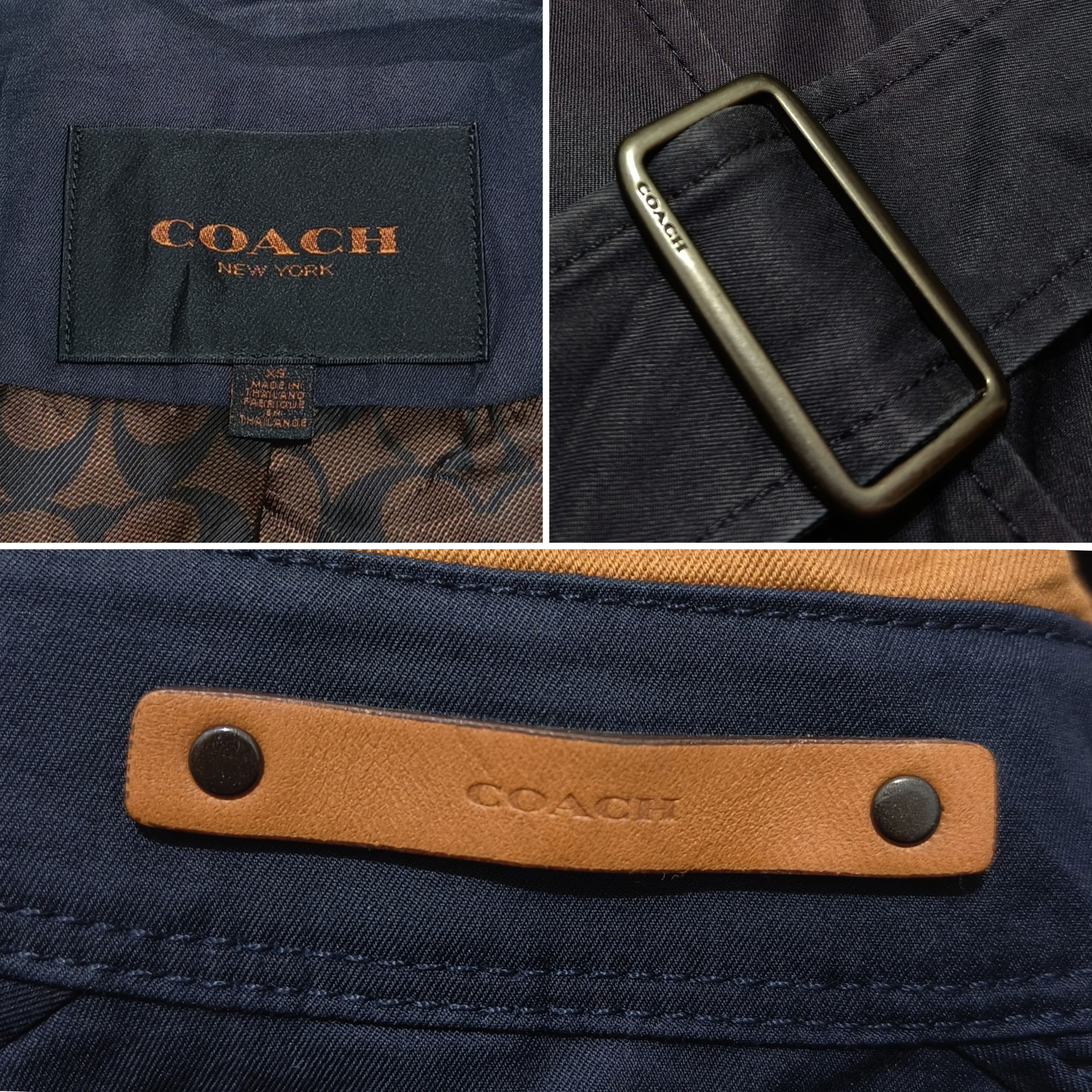 Coach Vintage COACH New York Navy Belted Trench Coat Size XS / US 0-2 / IT 36-38 - 7 Thumbnail