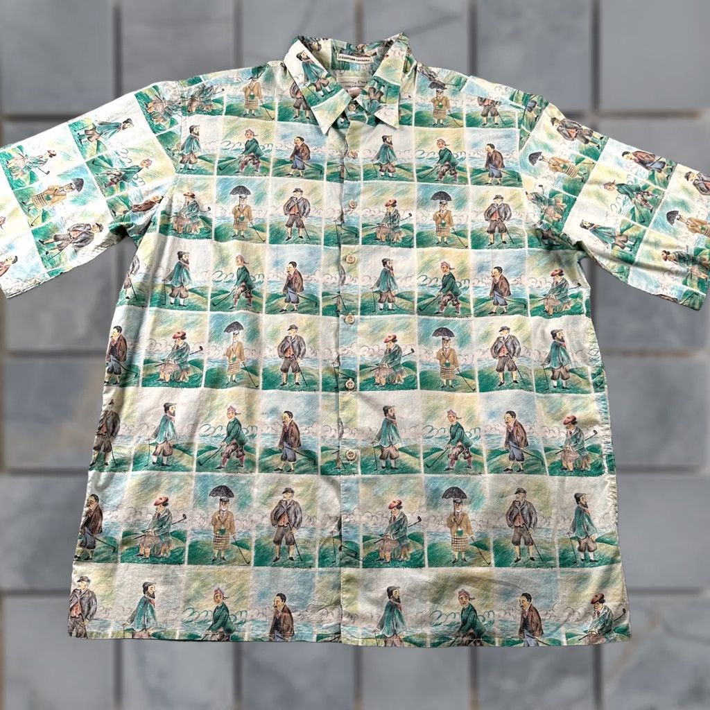Reyn Spooner Reyn Spooner Shirt Mens XL Green Hawaiian Golf Egyptian Cotton Button-Up Size US XL / EU 56 / 4 - 1 Thumbnail