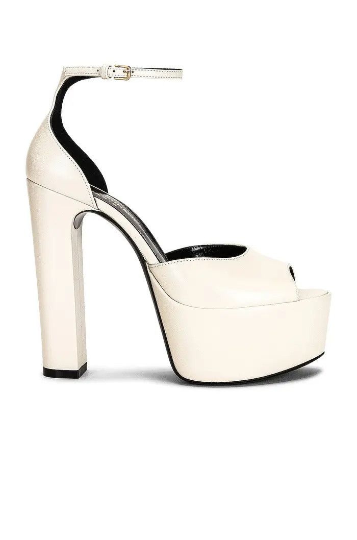 Saint Laurent Paris o1w1db10526 650258 Jodie Platform Sandals in Smooth Size US 12 / IT 42 - 1 Thumbnail