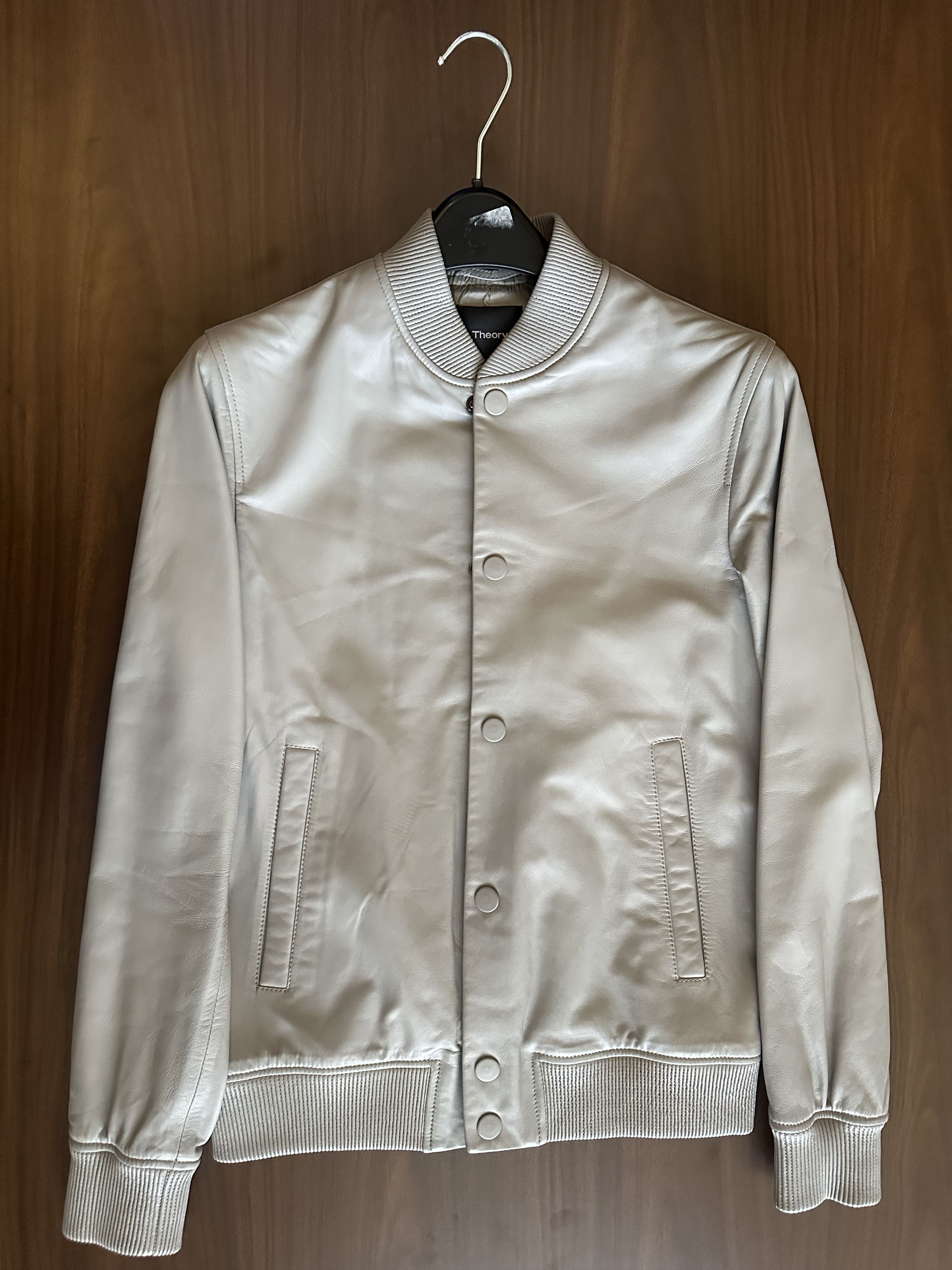 Theory Varsity Bomber Leather Jacket Size US XS / EU 42 / 0 - 1 Thumbnail