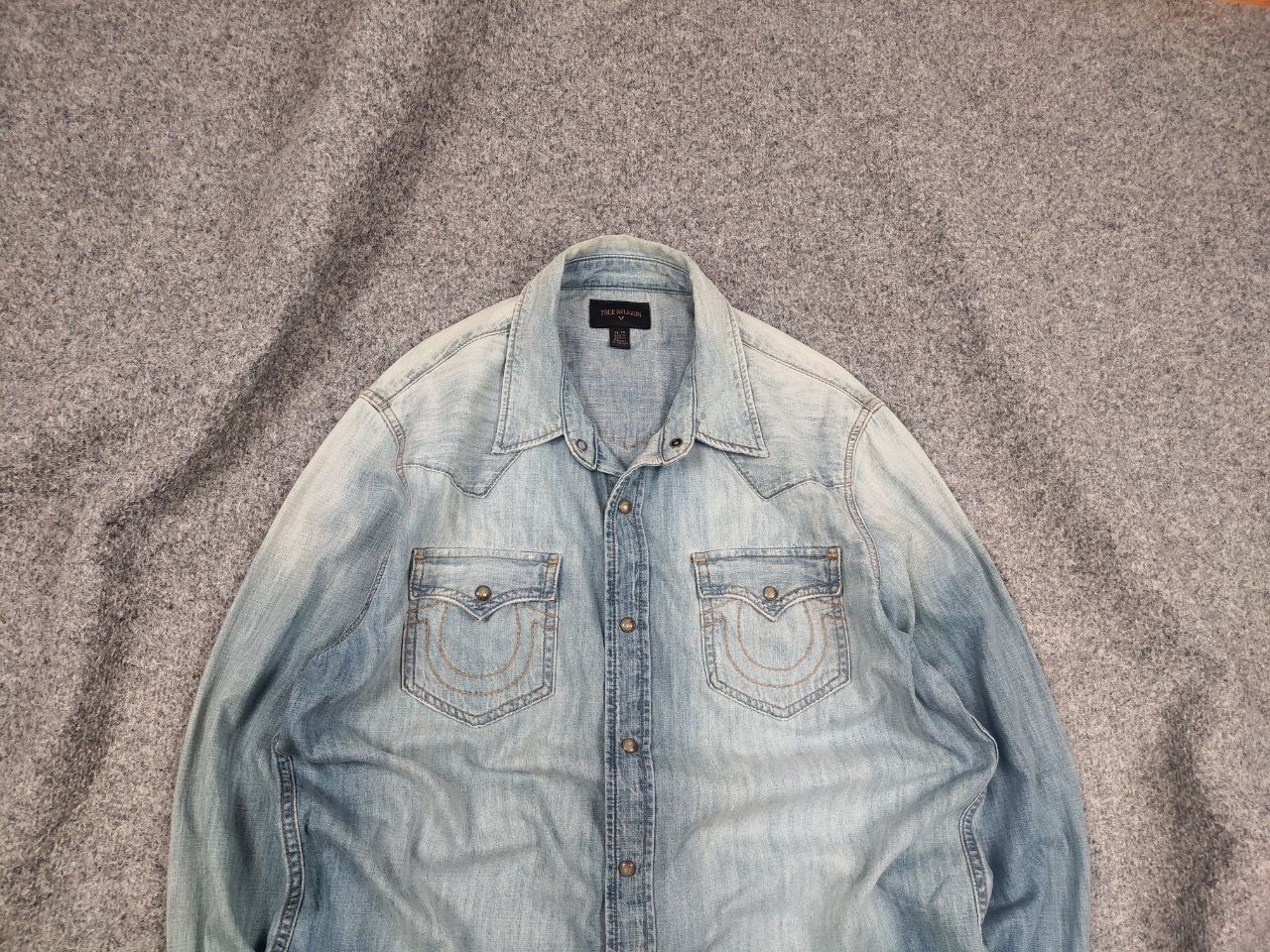 True Religion True Religion Vintage Core Jacket western denim faded shirt Size US XL / EU 56 / 4 - 2 Thumbnail