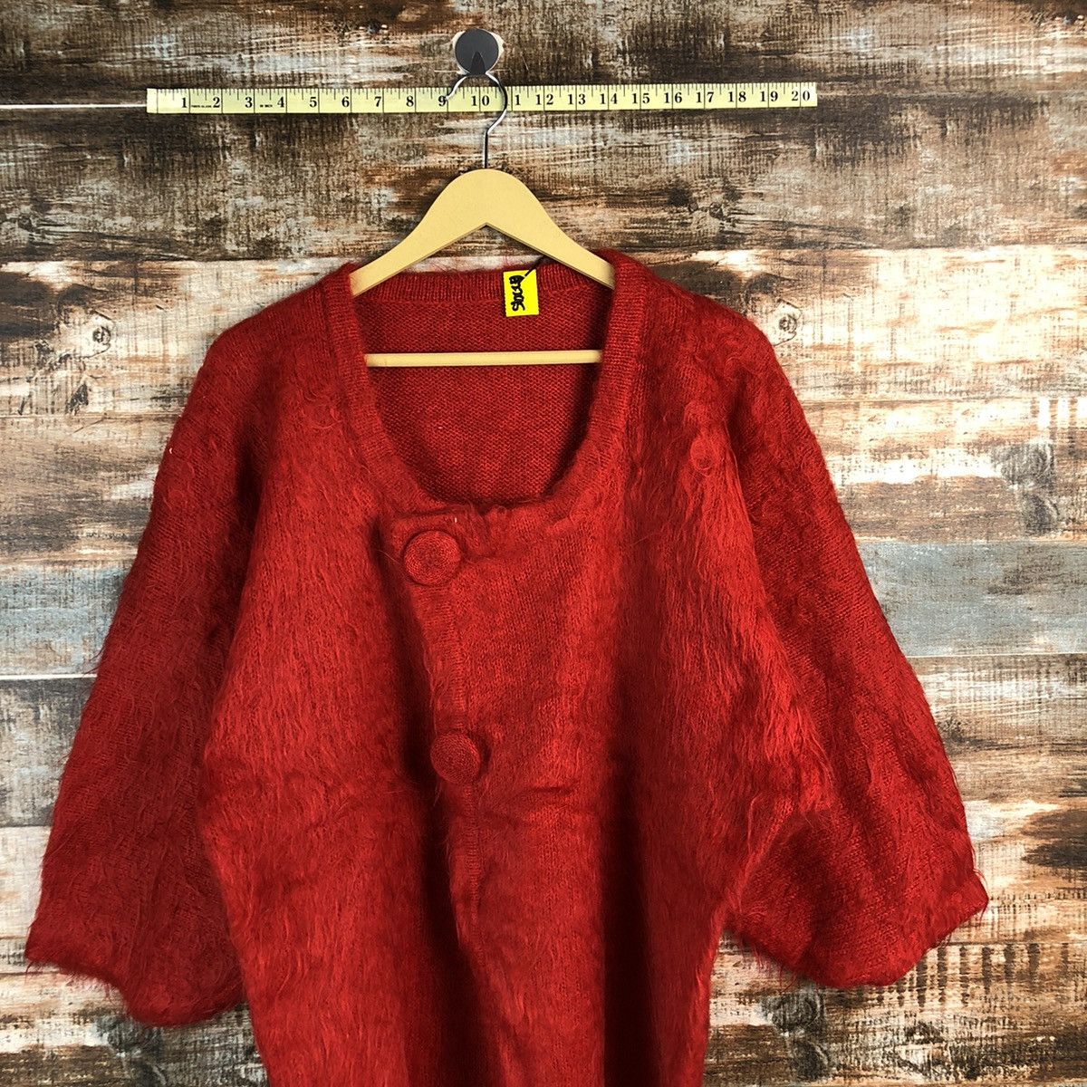 Homespun Knitwear × Japanese Brand Japanese Brand Red Mohair Cardigan #A2295 Size XL / US 12-14 / IT 48-50 - 2 Thumbnail