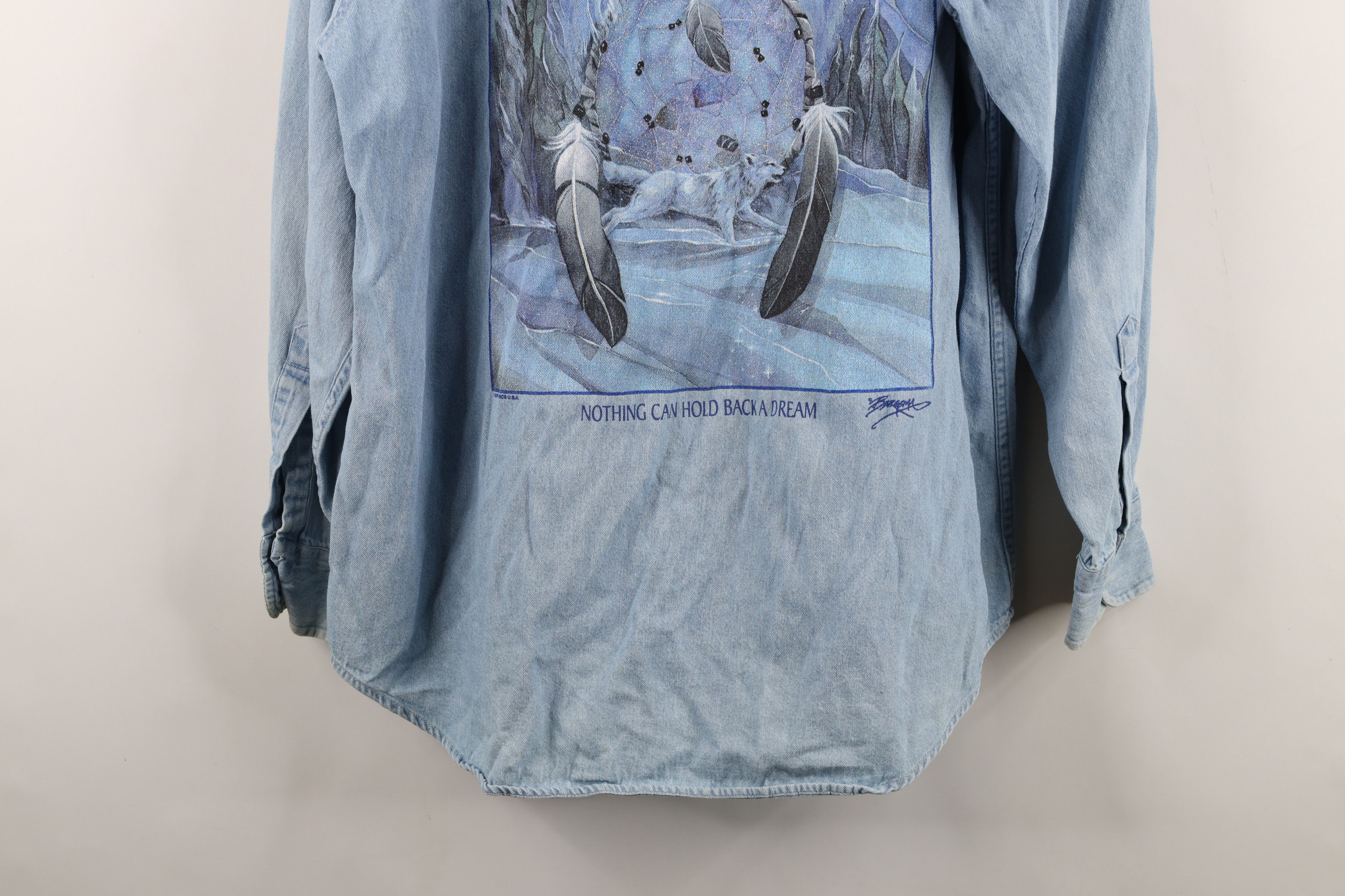 Vintage Vintage 90s Streetwear Denim Jean Button Down Shirt Blue Size US M / EU 48-50 / 2 - 15 Thumbnail