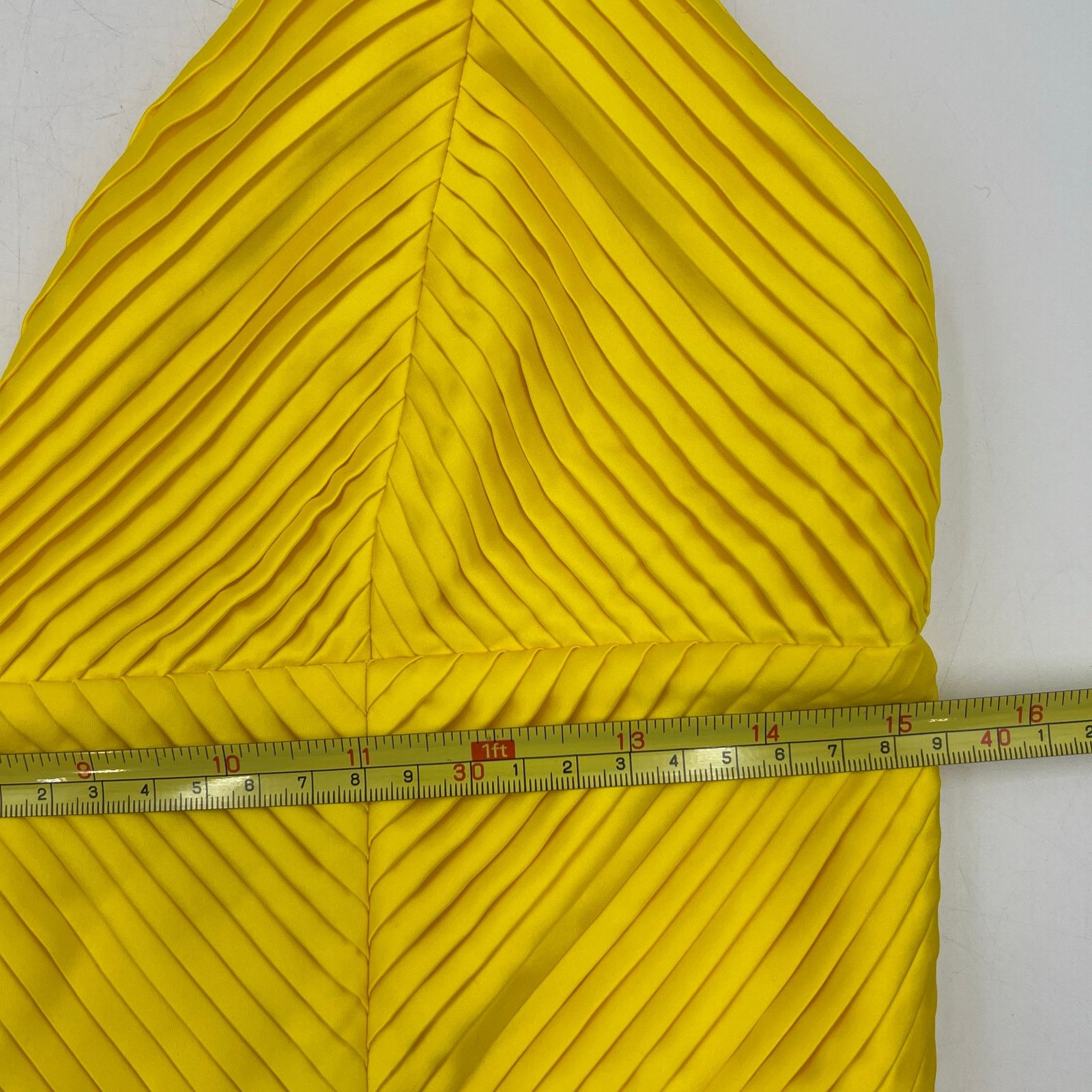 Amur Amur Viv Mitered Pleating Dress Yellow Midi Size M / US 6-8 / IT 42-44 - 7 Thumbnail