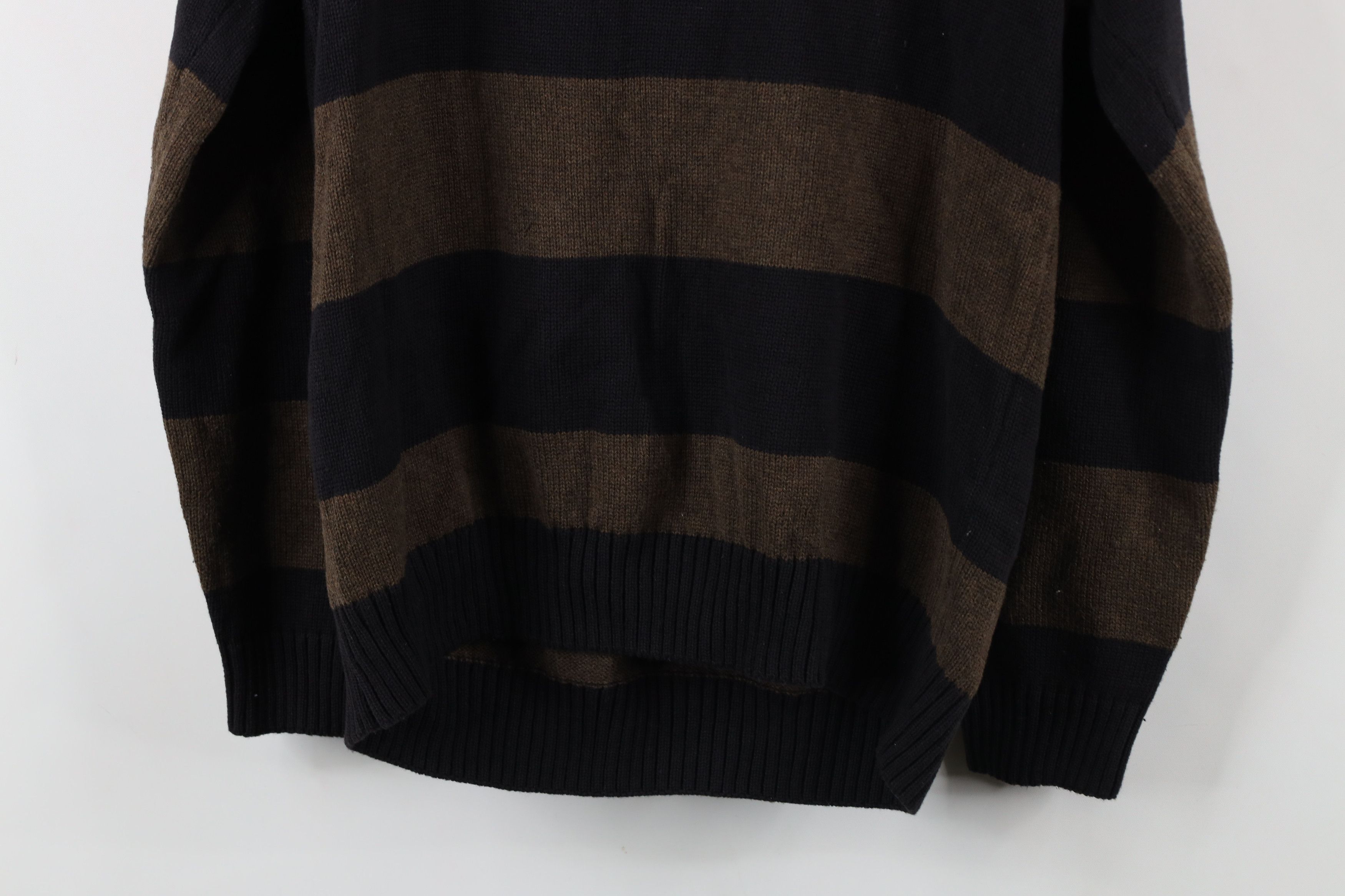 Vintage Vintage 90s Streetwear Block Striped Knit Sweater Brown Size US M / EU 48-50 / 2 - 10 Thumbnail