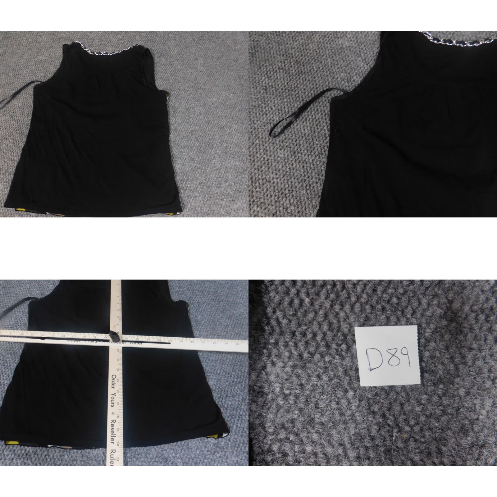 Alfani Alfani Blouse Womens Petites 8P Gold Crew Neck Sleeveless Lace Ruffle Polyester Casual Size M / US 6-8 / IT 42-44 - 8 Thumbnail
