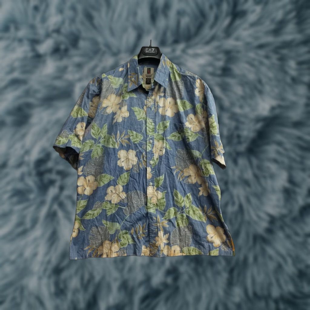 Tori Richard Tori Richard Button-Up Shirt XL Hawaiian Geometric Cotton Short Sleeve Mens Blue USA MADE Size US XL / EU 56 / 4 - 1 Thumbnail