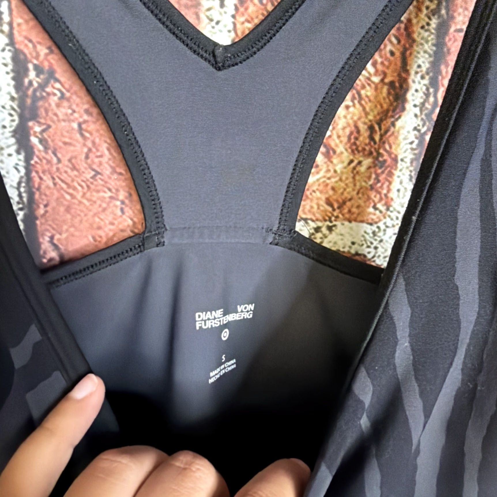 Diane von Furstenberg DVF Diane von Furstenberg Jumpsuit One-Piece Zebra Print Black Womens S Nylon Spandex Activewear Casual Streetwear 90s Modern Athleisure Size 28" / US 6 / IT 42 - 2 Thumbnail