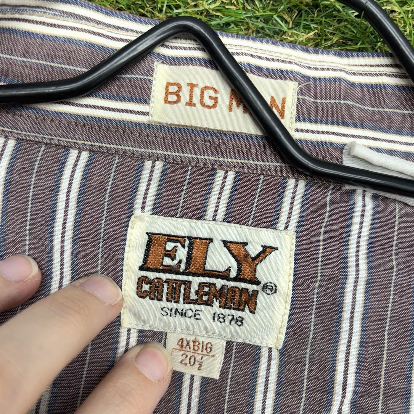 Vintage VINTAGE Ely Cattleman Pearl Snap Shirt Mens 4XB 4X Big Western Plaid Short Sleeve Work Shirt Size US XXL / EU 58 / 5 - 3 Thumbnail