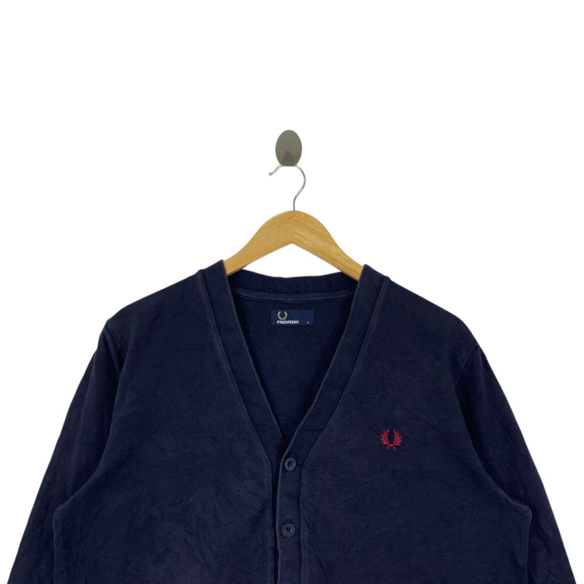Fred Perry × Vintage FRED PERRY LONDON Embroidered Logo Button Up Cardigan Size US L / EU 52-54 / 3 - 2 Thumbnail