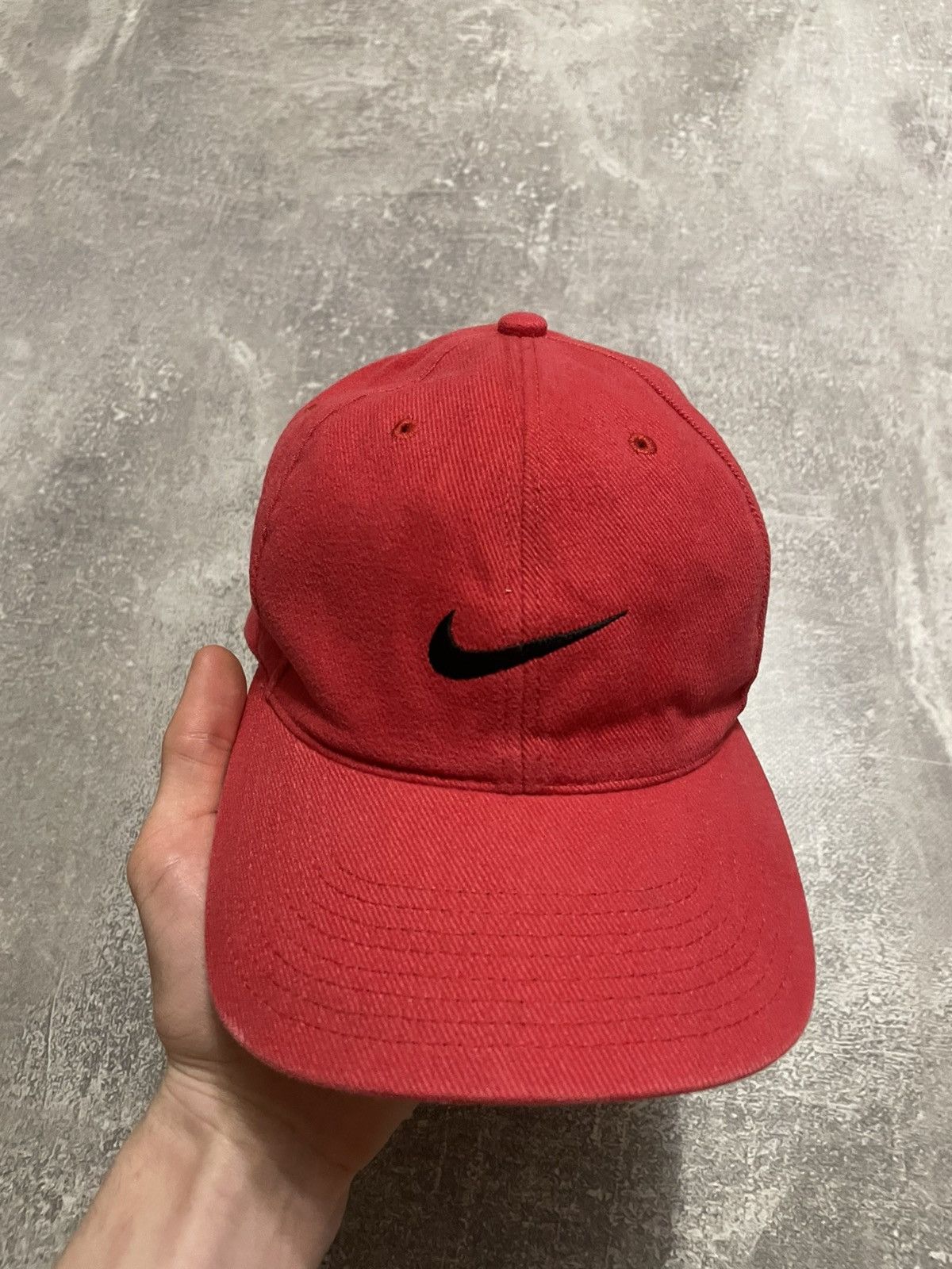 Nike × Vintage Vintage Nike Swoosh Logo Red Cap Hat Y2K Size ONE SIZE - 2 Thumbnail