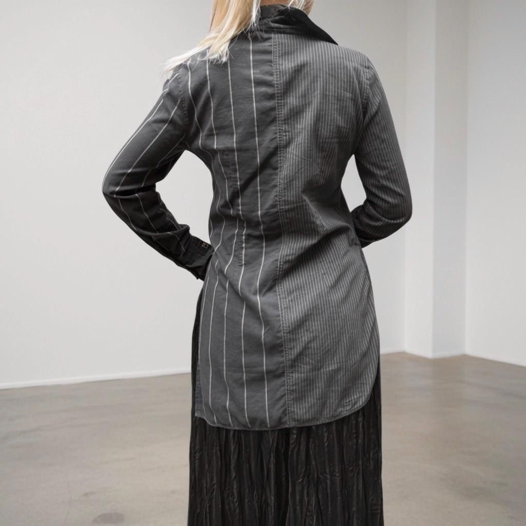Cop Copine The Cop Copine Asymmetrical Striped Shirt Size ONE SIZE - 5 Thumbnail