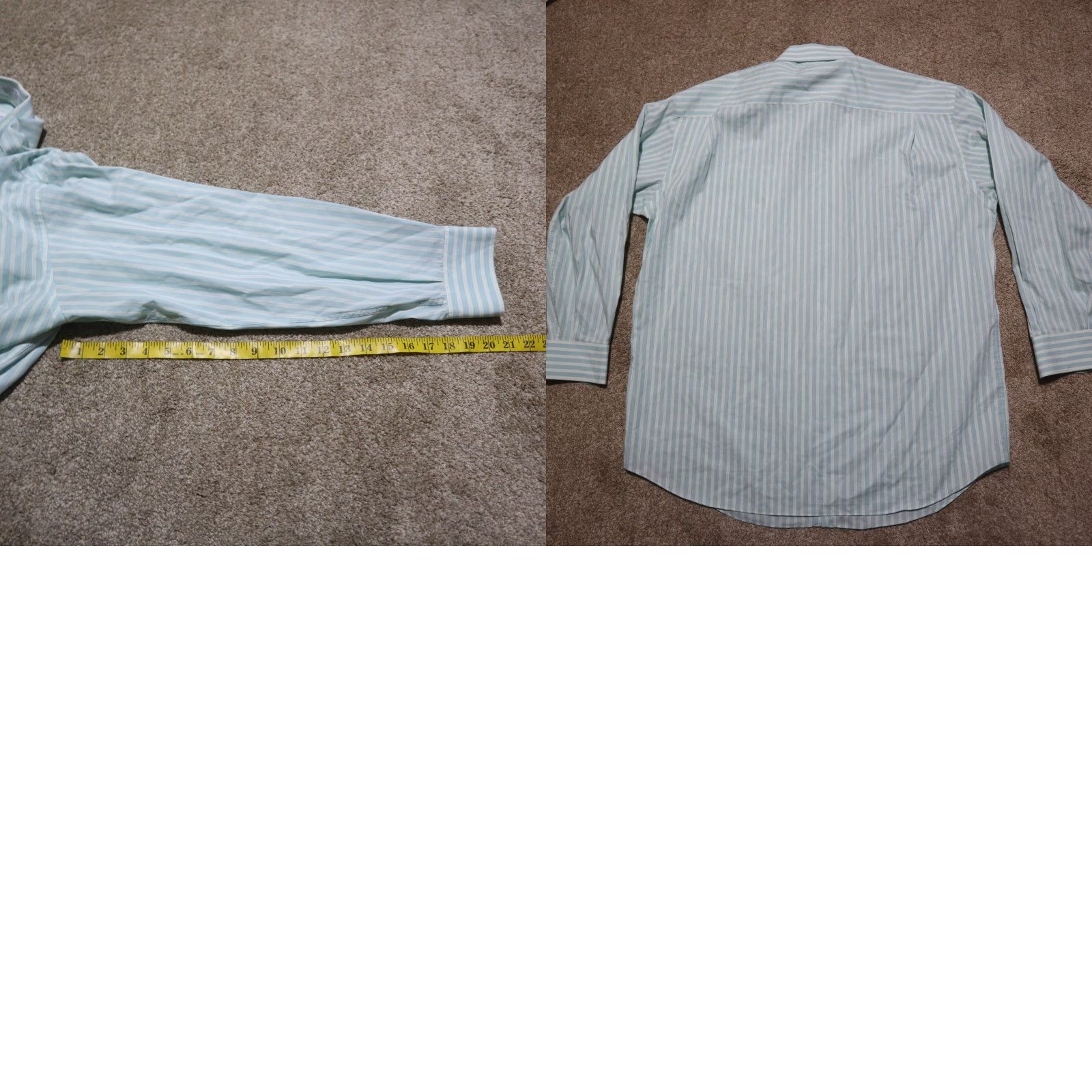 Vintage Concepts by Claiborne Shirt Mens 17 34-35 Blue Striped Button Up Long Sleeve Cotton Carded DNA Classic Button-Down Collar Vintage: No Size US XL / EU 56 / 4 - 8 Thumbnail