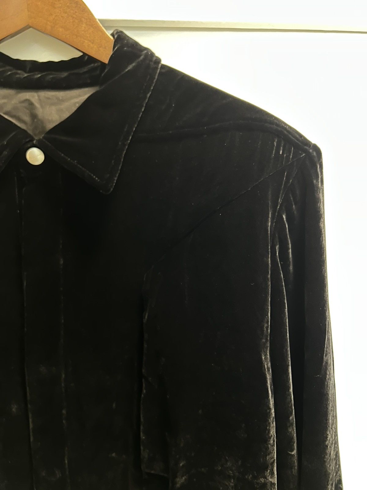 Rick Owens RICK OWENS LUXOR BLACK VELVET BUTTON UP Size US L / EU 52-54 / 3 - 6 Thumbnail