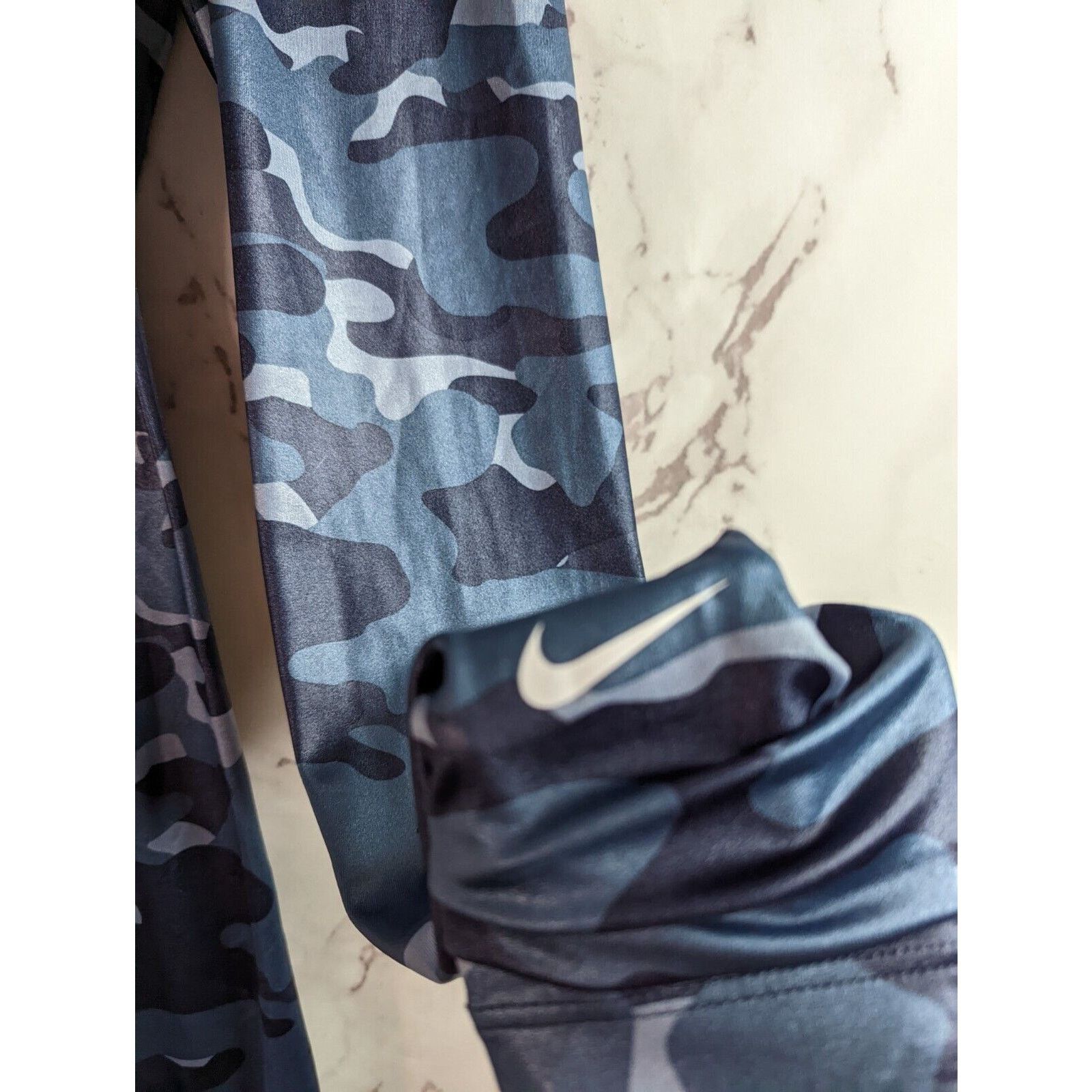 Nike Nike Leggings Women XS Blue Camo Shimmer High Rise Crop One Size 26" / US 2 / IT 38 - 5 Thumbnail