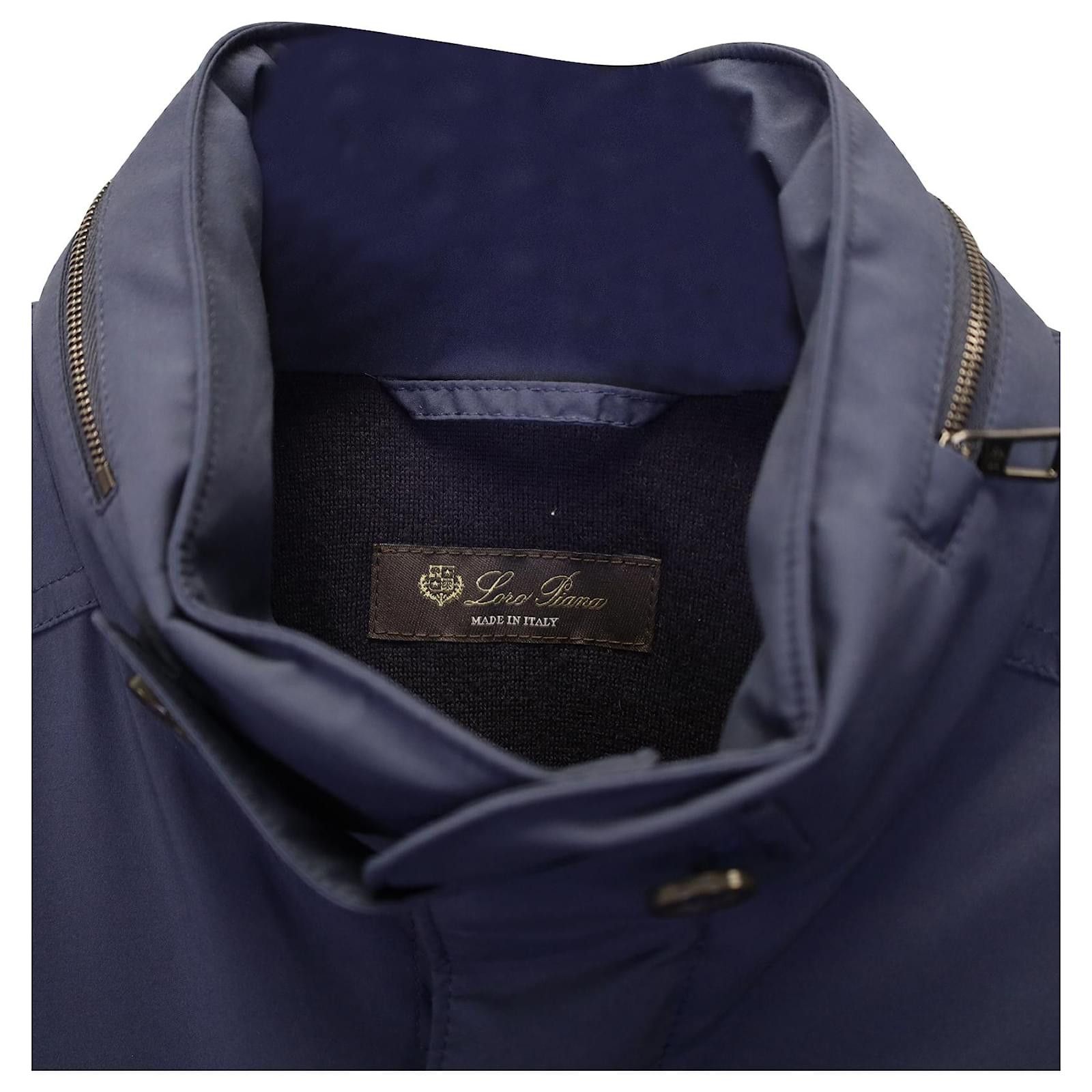 Loro Piana o1w1db10724 Windmate Traveller Bomber Jacket in Navy Blue Size US XL / EU 56 / 4 - 3 Thumbnail