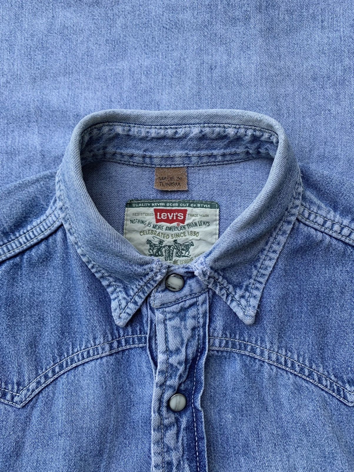 Levi's repaired sashiko patchwork levi’s 1990s western shirt Size US M / EU 48-50 / 2 - 4 Thumbnail