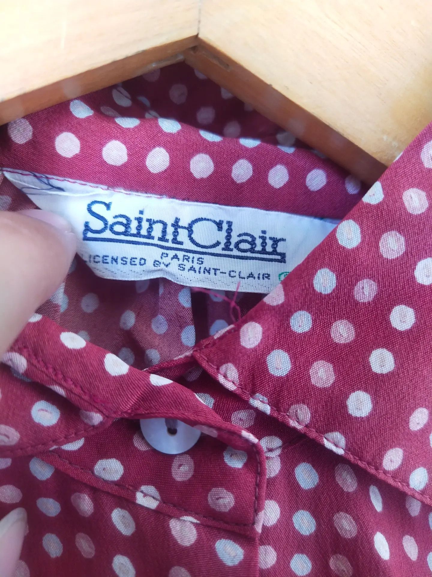 Vintage Saint Clair Paris Red Polkadot Vintage Blouse Size S / US 4 / IT 40 - 5 Thumbnail
