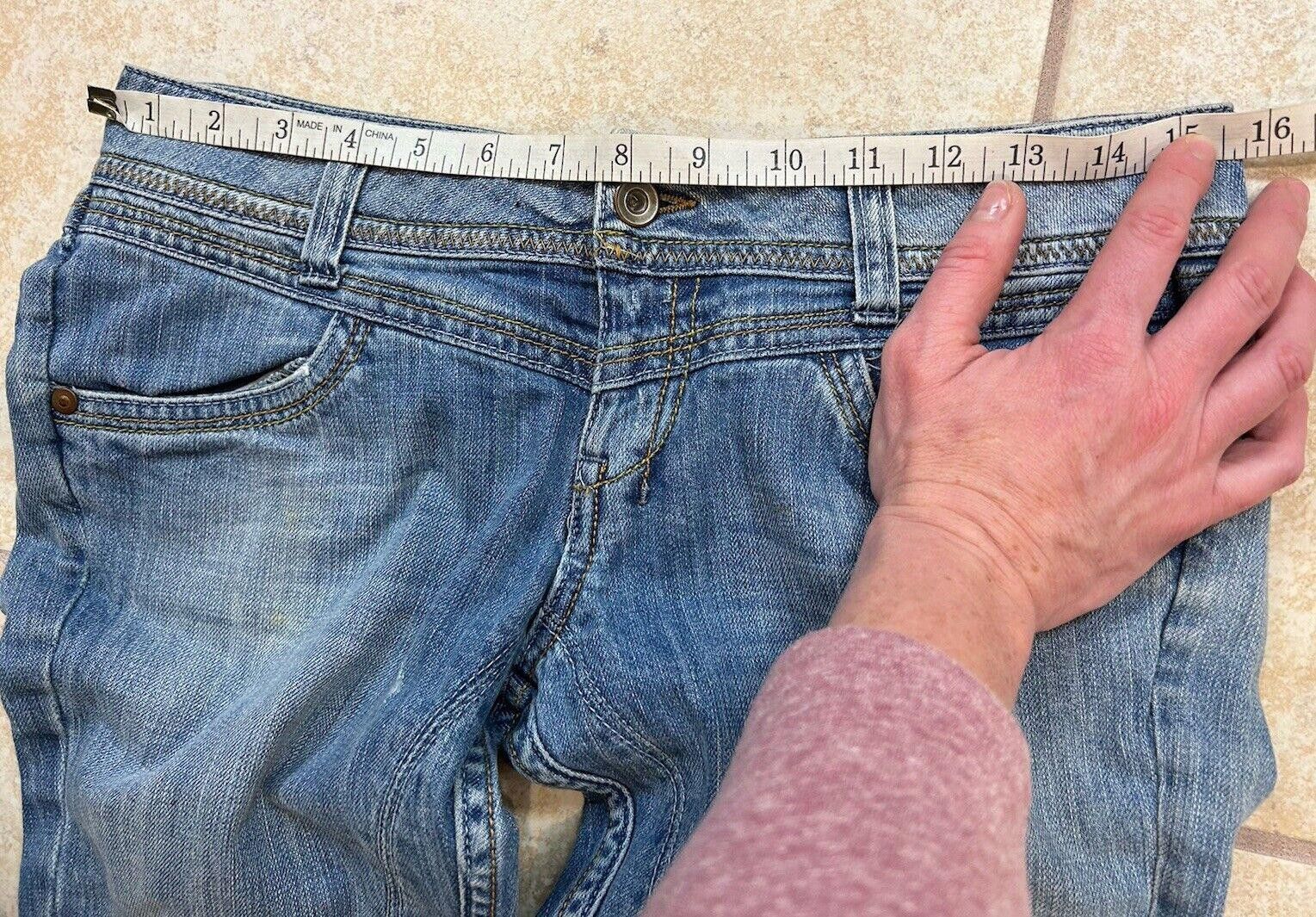 Designer Vintage Y2K Blue Jeans TRF Denim Skinny Low rise Panel Sz 4 Size 27" / US 4 / IT 40 - 9 Thumbnail