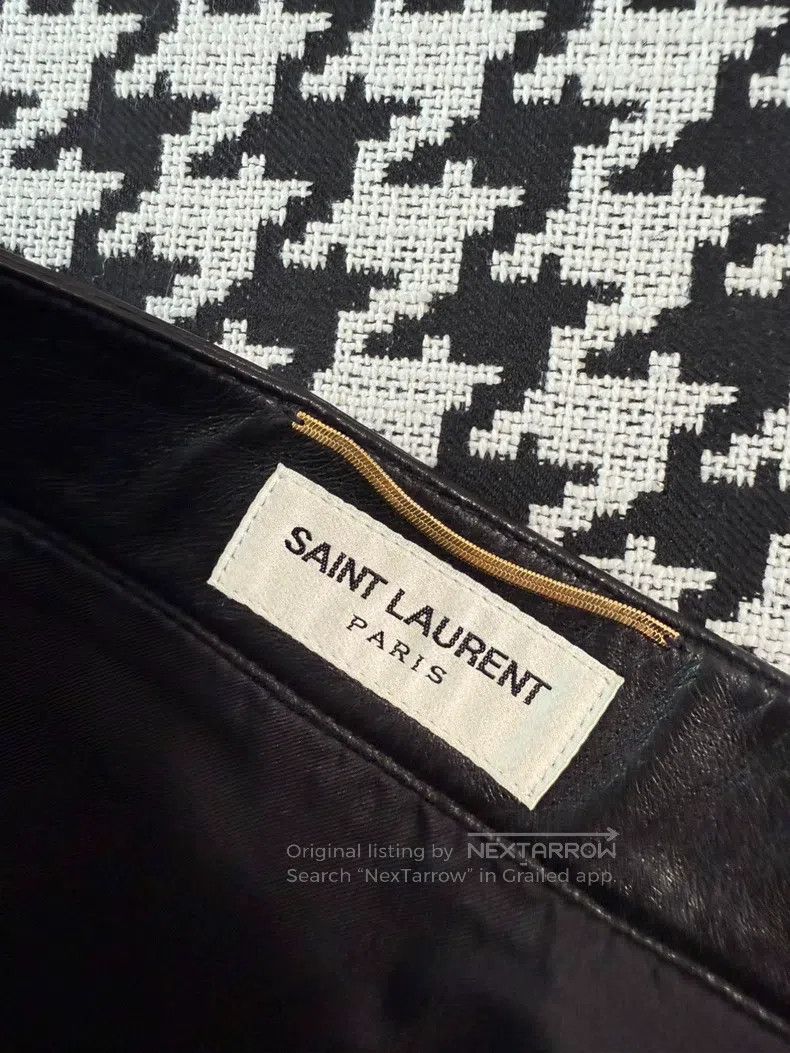 Saint Laurent Paris Saint Laurent Paris size F38 Black Lamb Leather Skirt Size 25" / US 0 / IT 36 - 4 Thumbnail