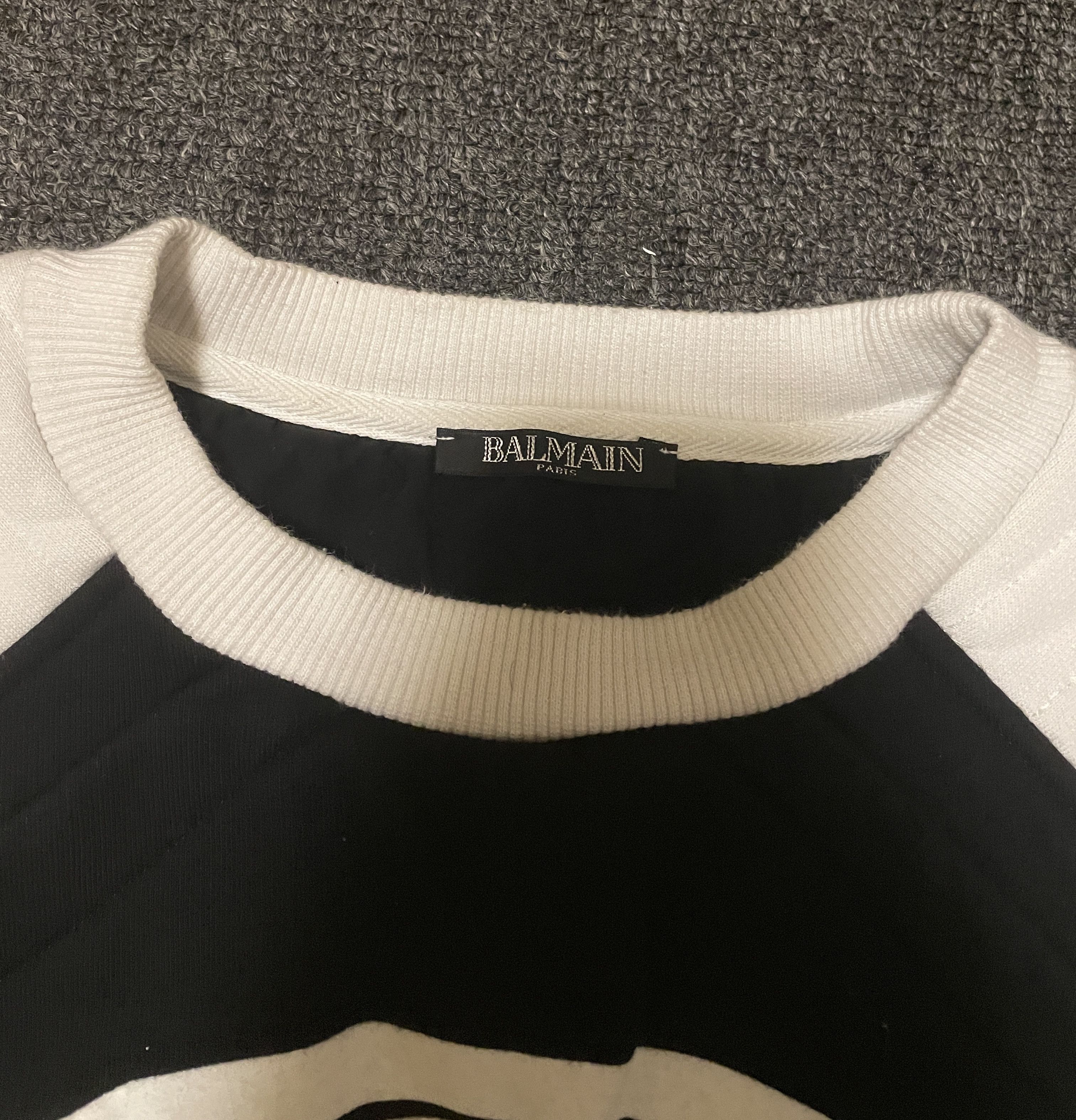 Balmain Balmain Black And White Patchwork Sweatshirt Size S Size US S / EU 44-46 / 1 - 2 Thumbnail