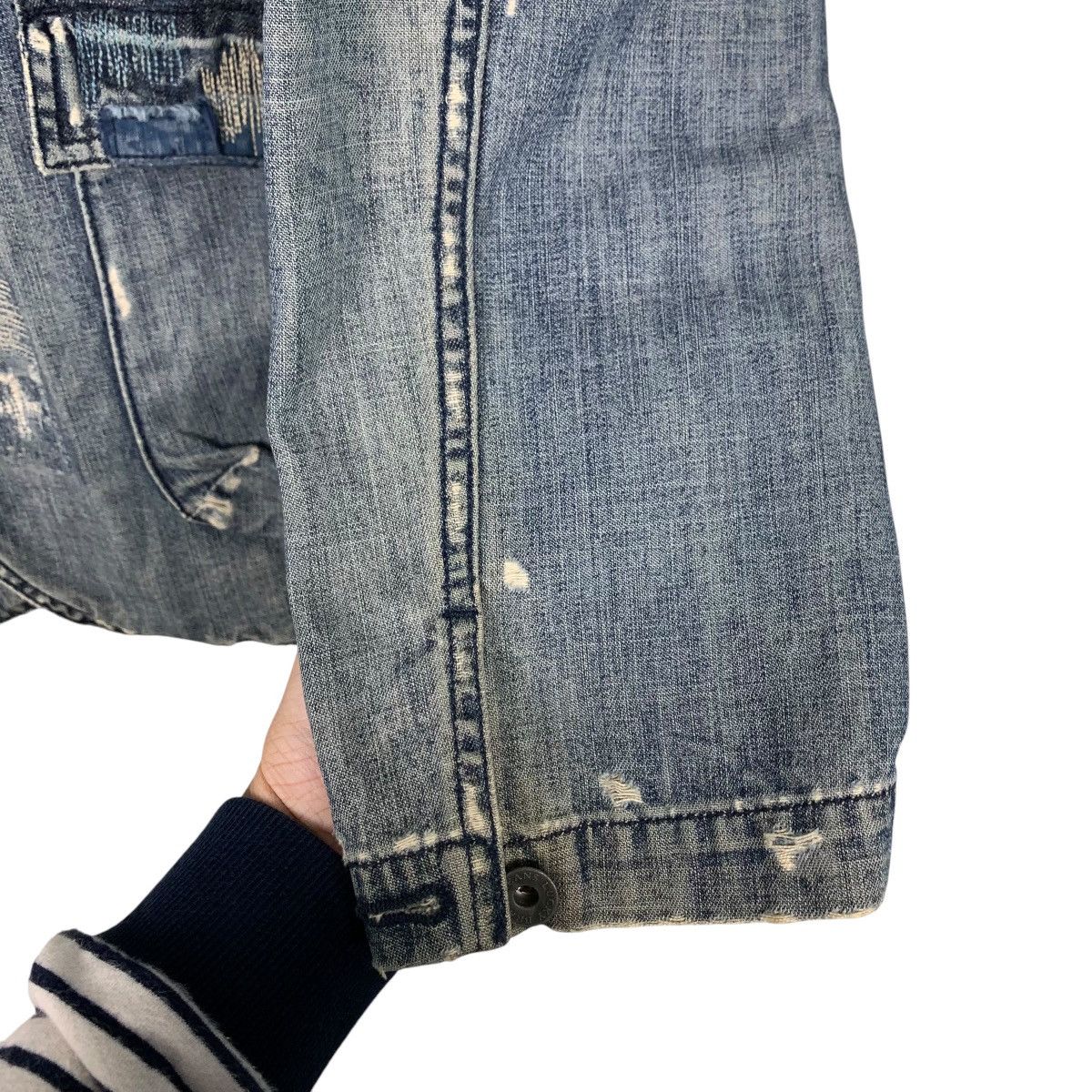 Lucky Brand LUCKY BRAND Trashed Distress Casual Denim Jacket #1665-C74 Size US M / EU 48-50 / 2 - 15 Thumbnail