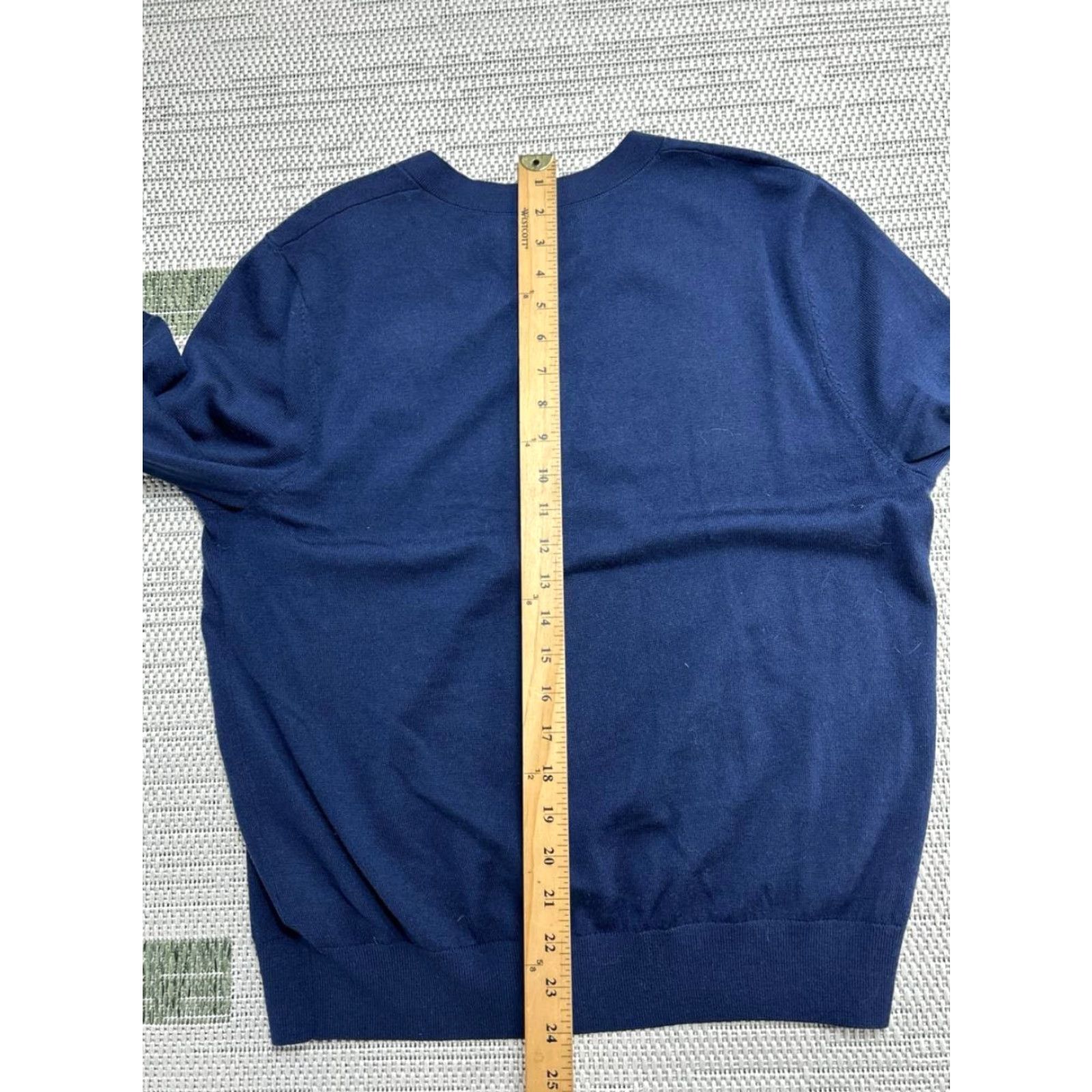Tory Burch Tory Burch Wool Pullover Sweater Womens Large Blue V-Neck Raglan Sleeve Knit Trim Cozy Pullover Casual Vintage N/A Size L / US 10 / IT 46 - 4 Thumbnail