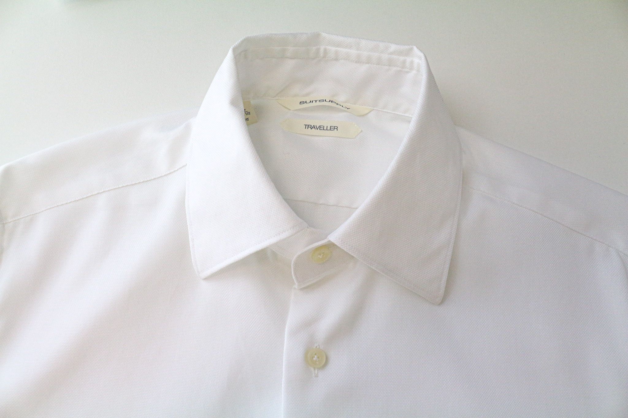 Suitsupply TRAVELLER 37/14 1/2 Slim White Cotton Shirt 79404 Size 36R - 3 Thumbnail