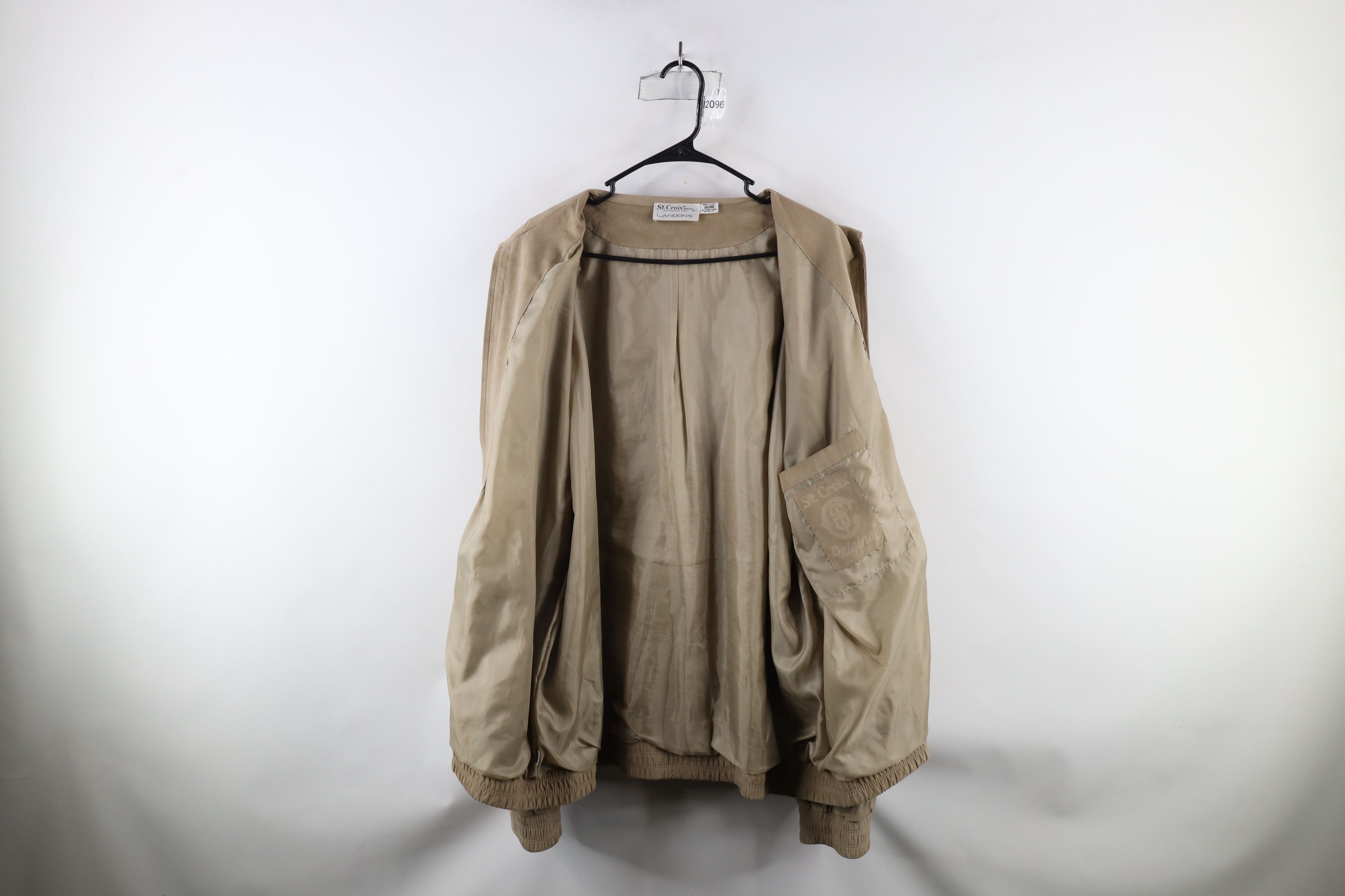 St. Croix × Vintage Vintage 90s St Croix Long Microfiber Bomber Jacket Beige USA Size US XXL / EU 58 / 5 - 8 Thumbnail