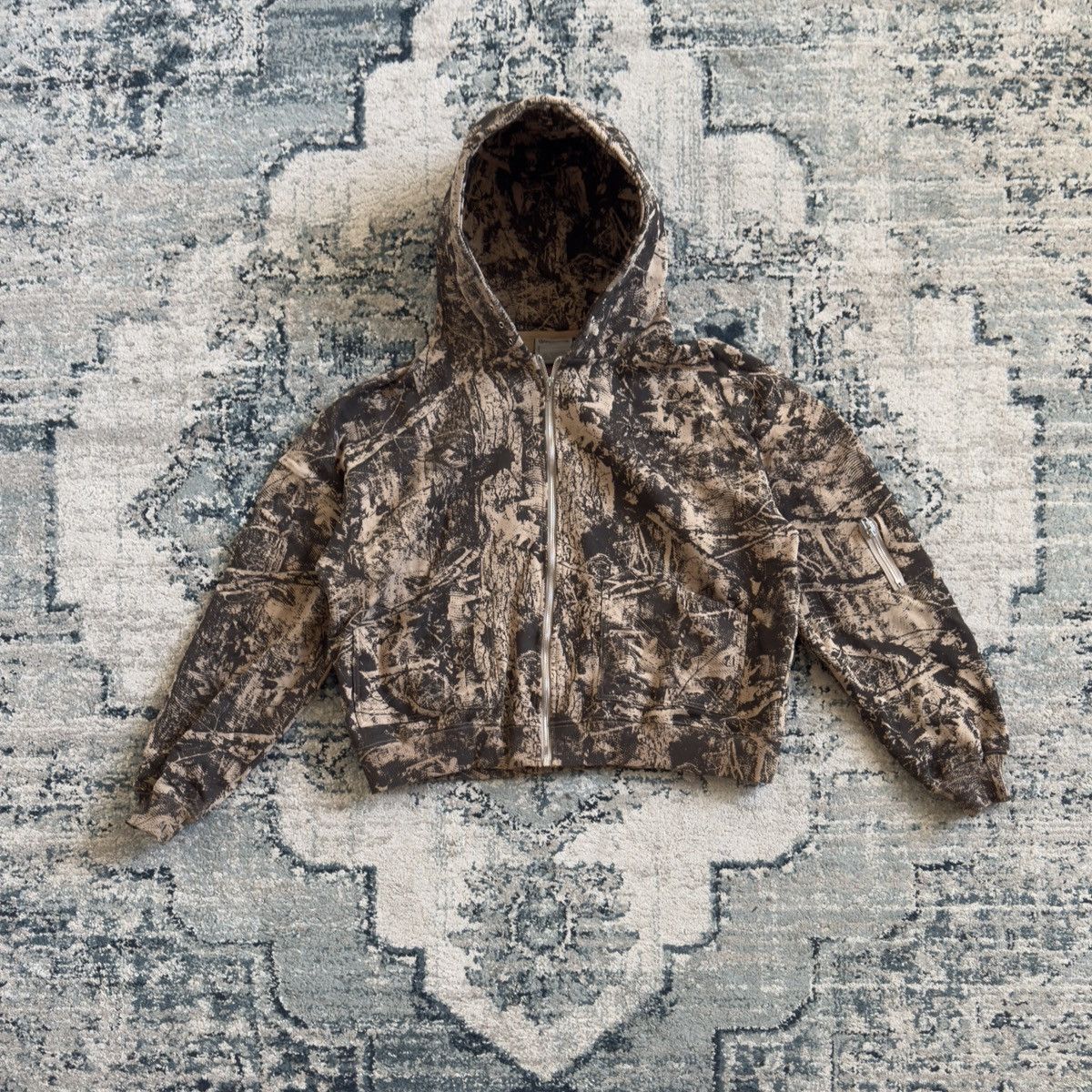 Vintage Vintage Camo Zip up Hoodie Size US L / EU 52-54 / 3 - 2 Thumbnail