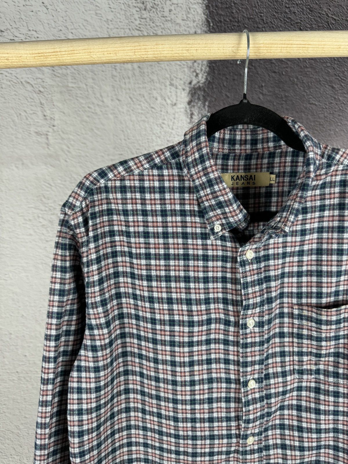 Japanese Brand × Kansai Yamamoto × Vintage Kansai Jeans vintage flannel long sleeve shirt checkered Size US L / EU 52-54 / 3 - 3 Thumbnail