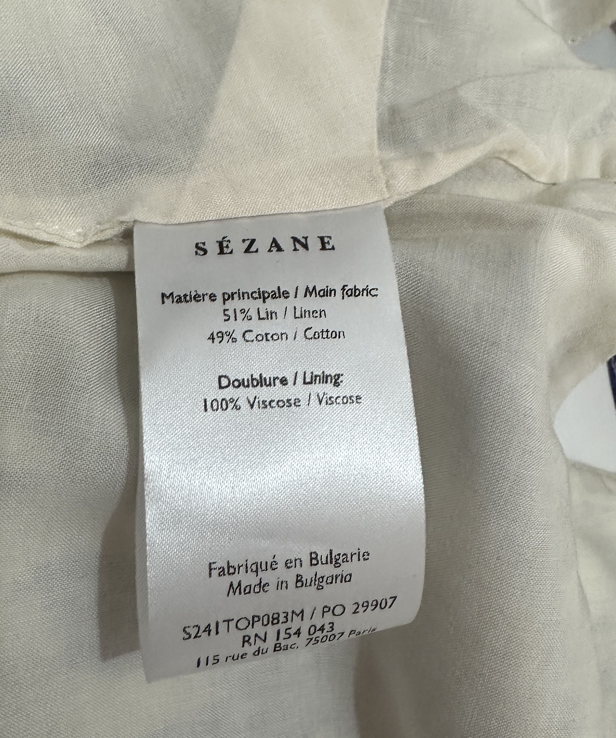 Sezane Momoni Dari Blouse Size S / US 4 / IT 40 - 6 Thumbnail