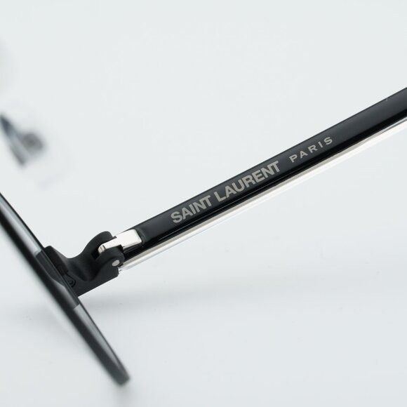 Saint Laurent Paris Saint Laurent SL848/J 001 Eyeglasses Shiny Black 49mm Round Size ONE SIZE - 6 Thumbnail