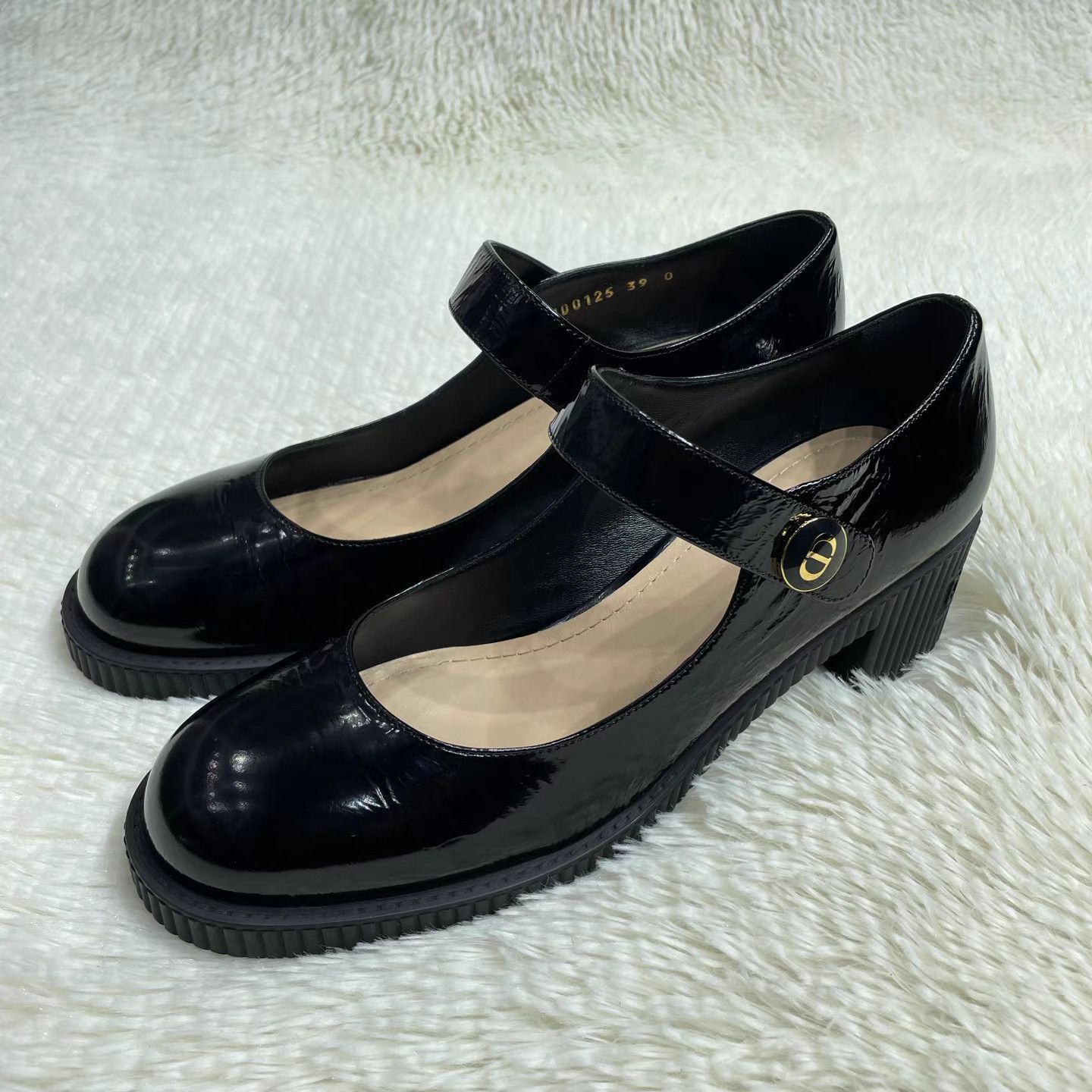 Dior DIOR D-Doll Mary Jane Round Toe Block Heel Pumps K15 Size US 9 / IT 39 - 1 Thumbnail