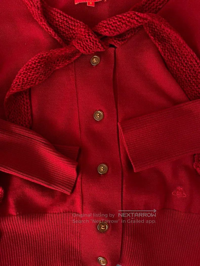 Vivienne Westwood Vivienne Westwood Red Knit Cardigan Size L / US 10 / IT 46 - 4 Thumbnail