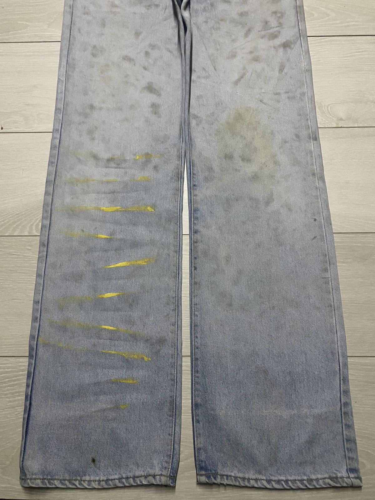 Wrangler Wrangler Vintage Distressed Denim One of a Kind Fade & Paint Size US 33 - 5 Thumbnail