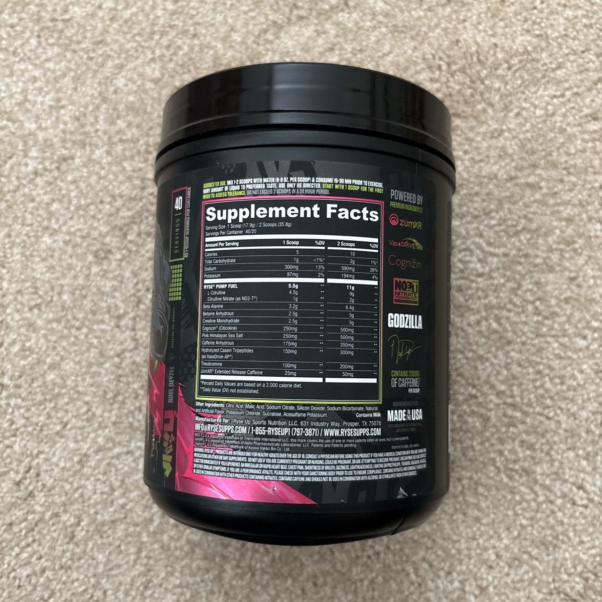Other Ryse Godzilla pre-workout in strawberry kiwi flavour Size ONE SIZE - 2 Thumbnail