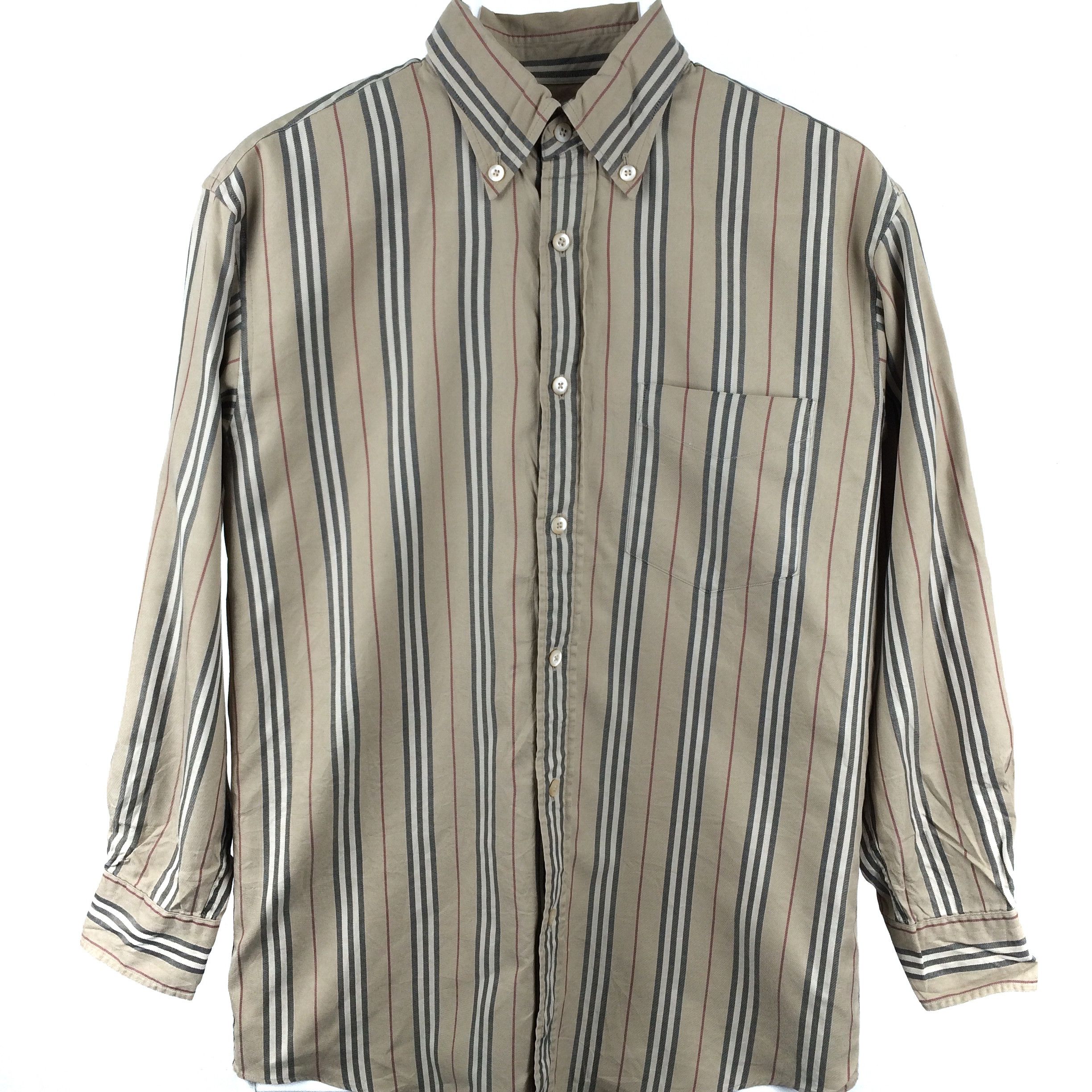 Burberry × Vintage C6 BURBERRY LONDON NOVA CHECK STRIPED SHIRT RARE! Size US M / EU 48-50 / 2 - 1 Thumbnail