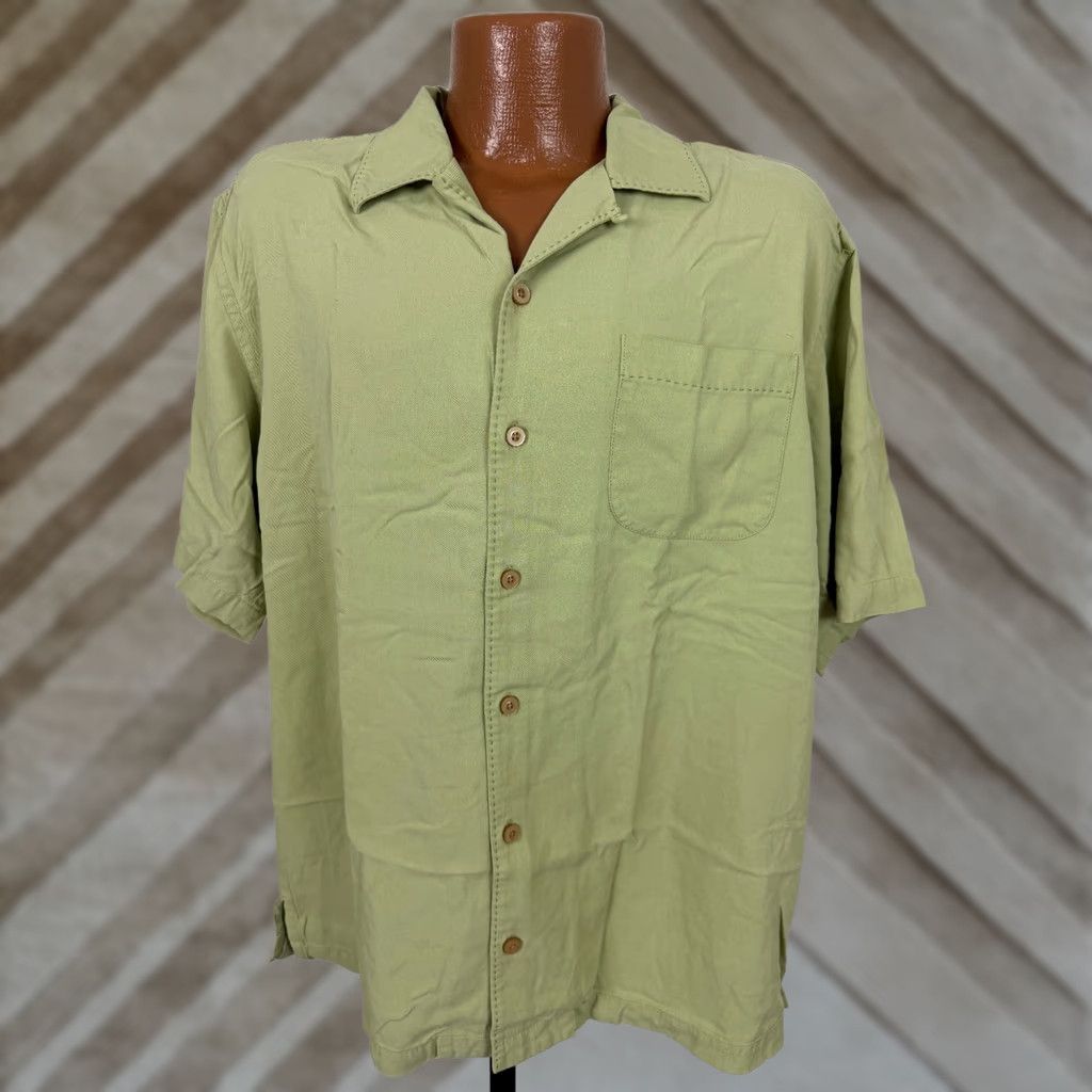 Tommy Bahama Tommy Bahama Shirt Men Large Silk Minimal Camp Collar Hawaiian Contrast Stitch Size US L / EU 52-54 / 3 - 1 Thumbnail