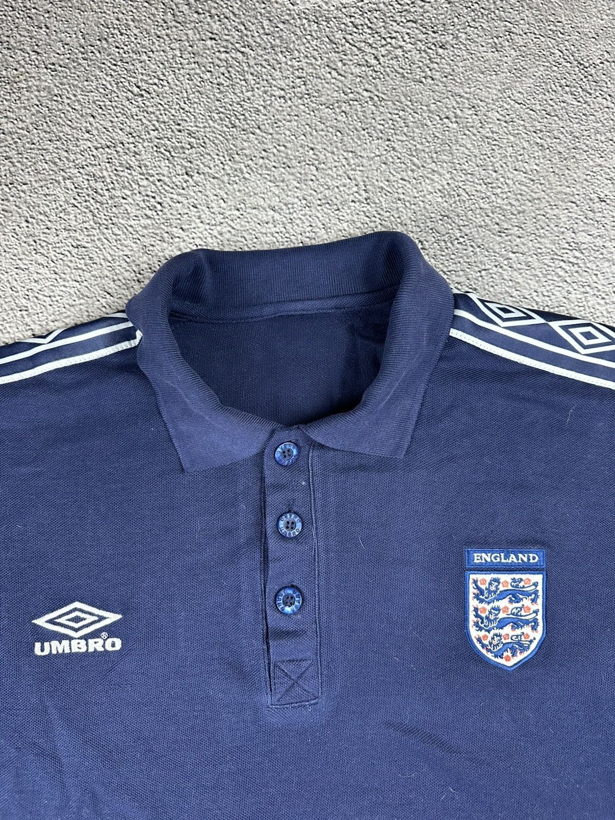 Umbro × Vintage Vintage Umbro England Three Lions Polo Shirt Navy Size US XL / EU 56 / 4 - 6 Thumbnail