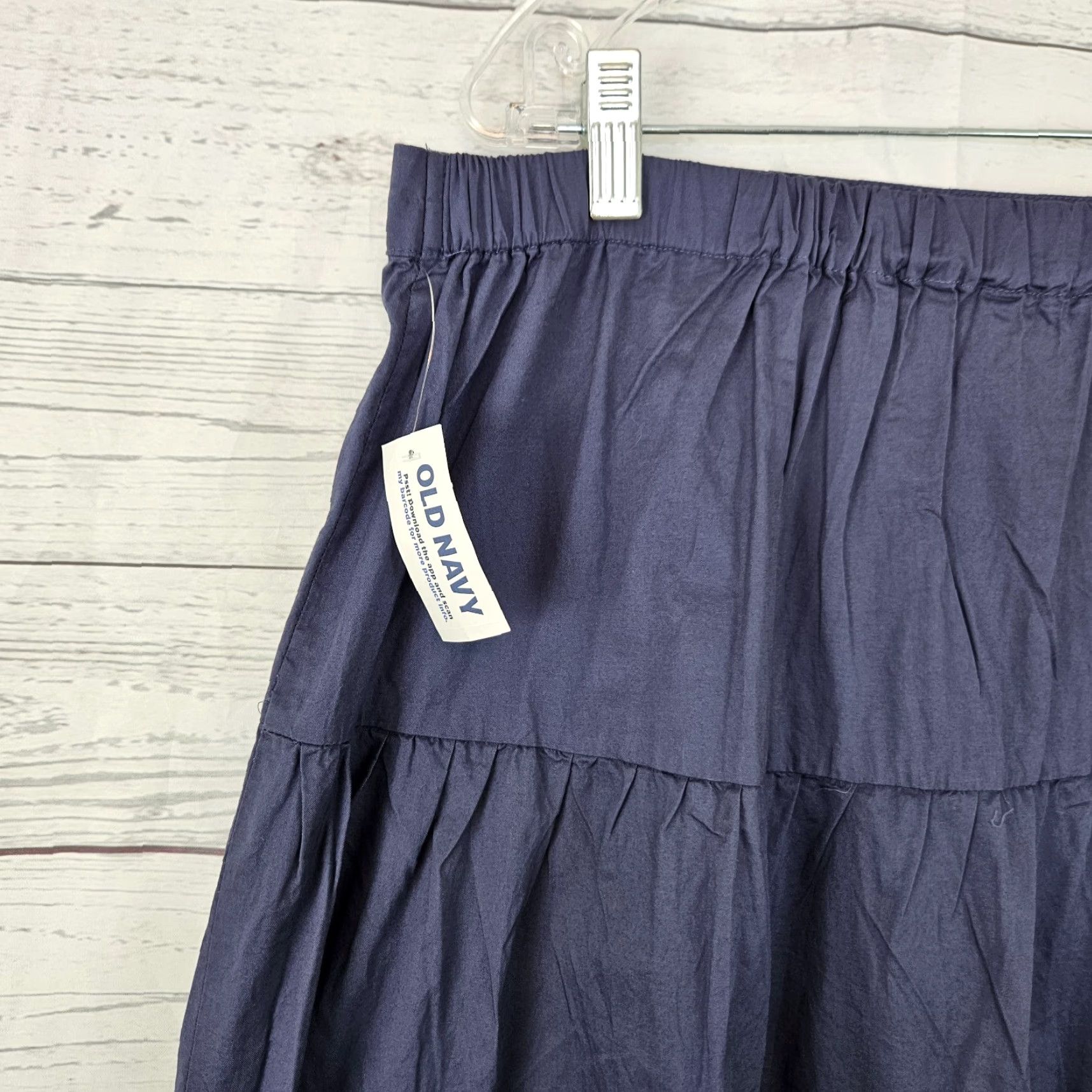 Old Navy VINTAGE Old Navy Womens Skirt sz XL Solid Blue Pull On Cotton Size 40" / US 18 - 4 Thumbnail