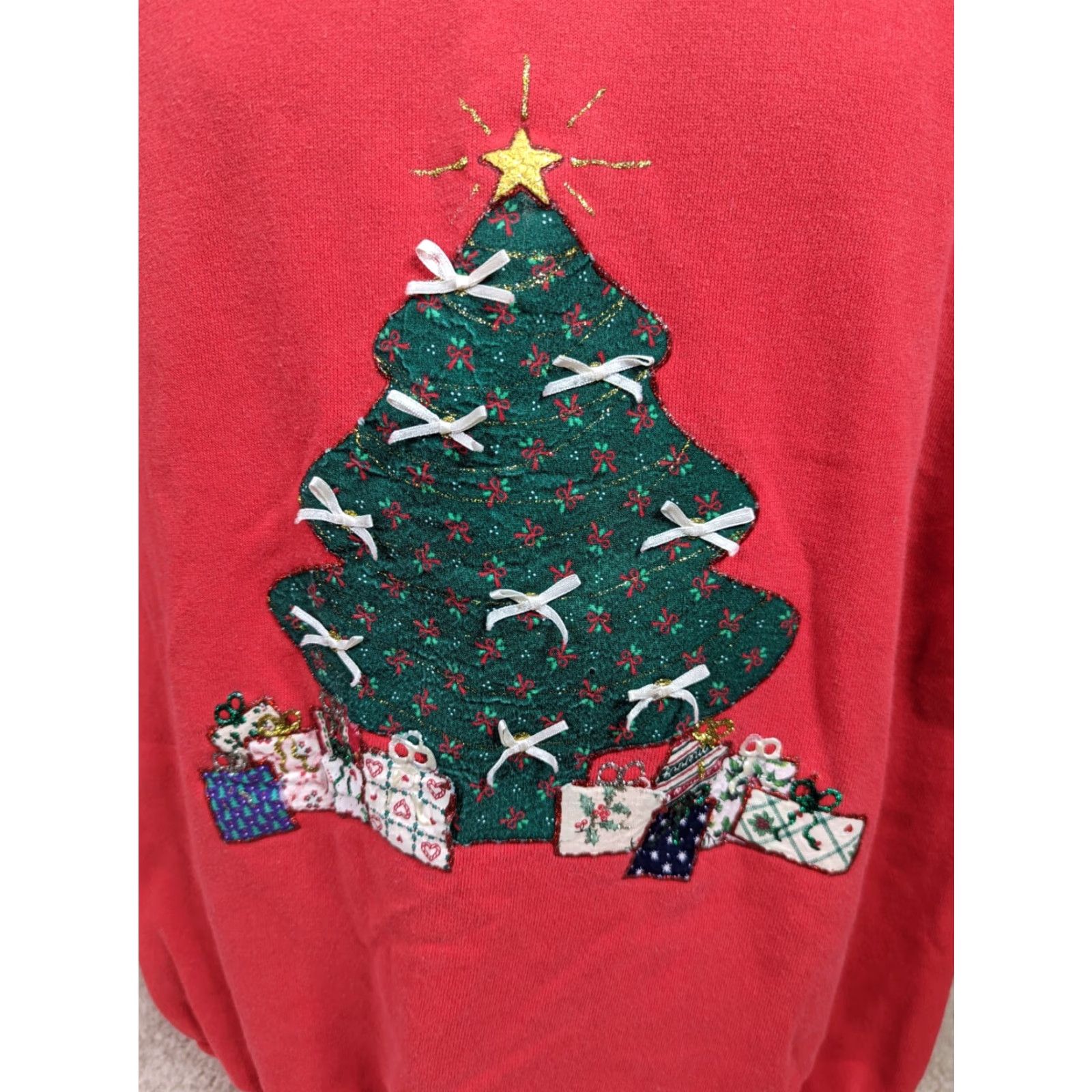 Vintage VINTAGE Raglan Holiday Sweatshirt Ugly Christmas Tree Adult 2XL USA 80s Christmas Tree Sweatshirt Mens Womens Pullover Red Holiday 80s USA Raglan Size US XXL / EU 58 / 5 - 5 Thumbnail