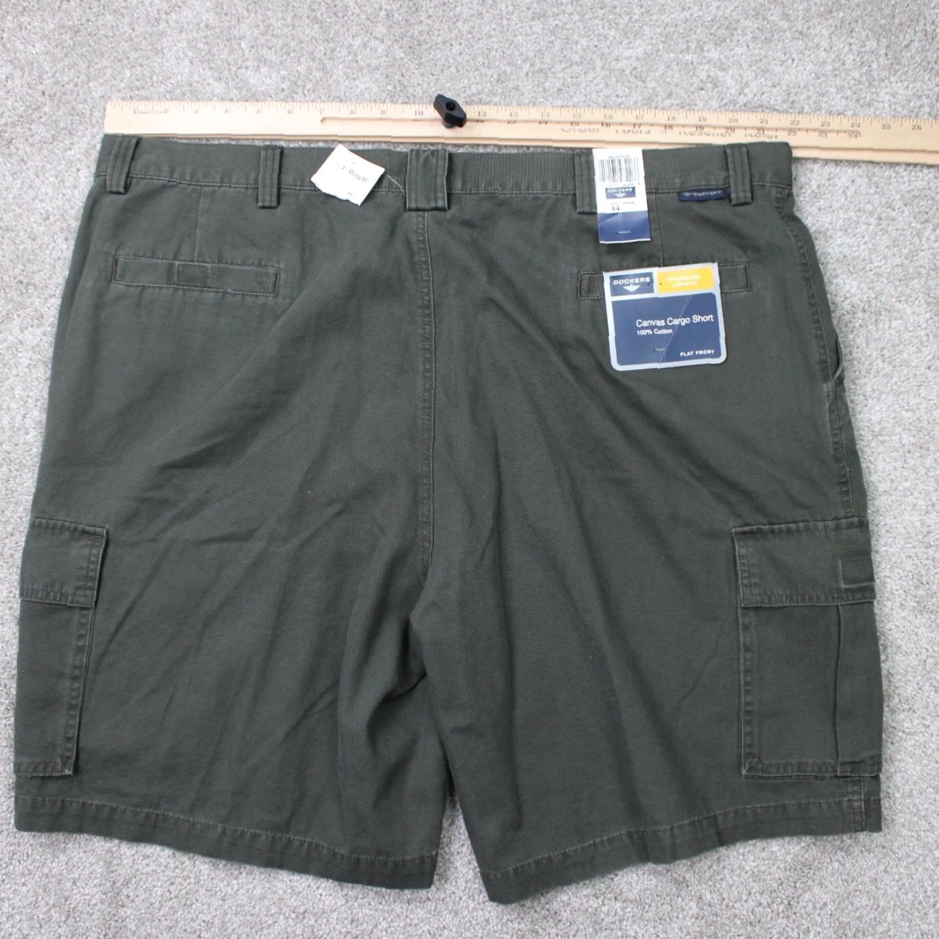 Dockers DOCKERS Chino Shorts Cargo Flat Front 9.5" Inseam GreenMens 44 Cotton Canvas Pockets Size US 44 / EU 60 - 6 Thumbnail