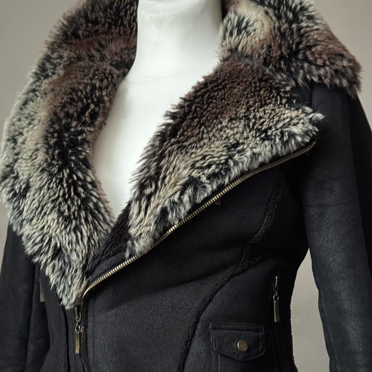 Vintage Penny Lane biker jacket with an asymmetrical zipper fur Size S / US 4 / IT 40 - 4 Thumbnail
